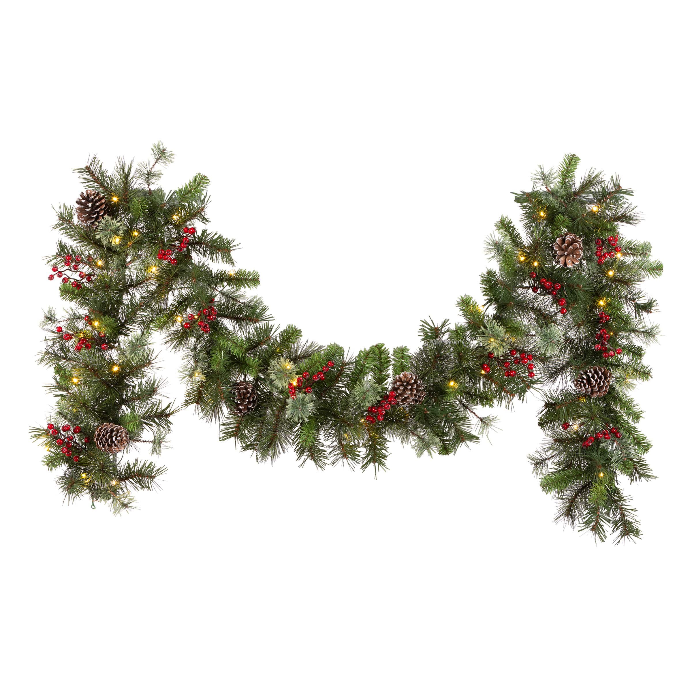 9ft. Iced Berry Pine Pre-LED Lit Garland