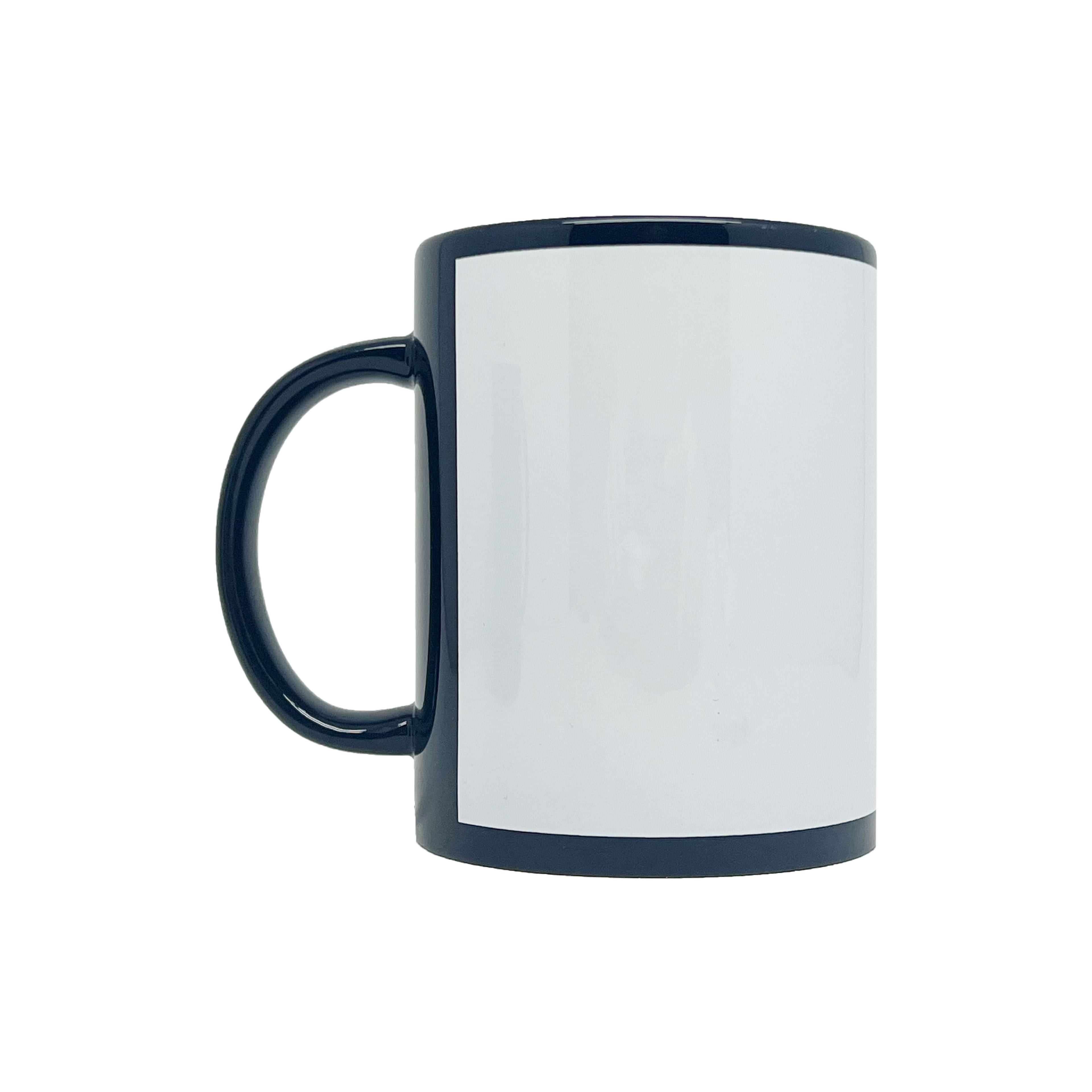 15oz. Black with White Patch Sublimation Mug by Make Market&#xAE;