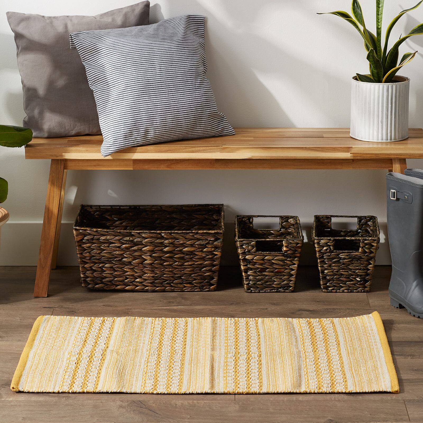 DII&#xAE; Honey Gold Dobby Stripe Hand-Loomed Rug, 2ft. x 3ft.