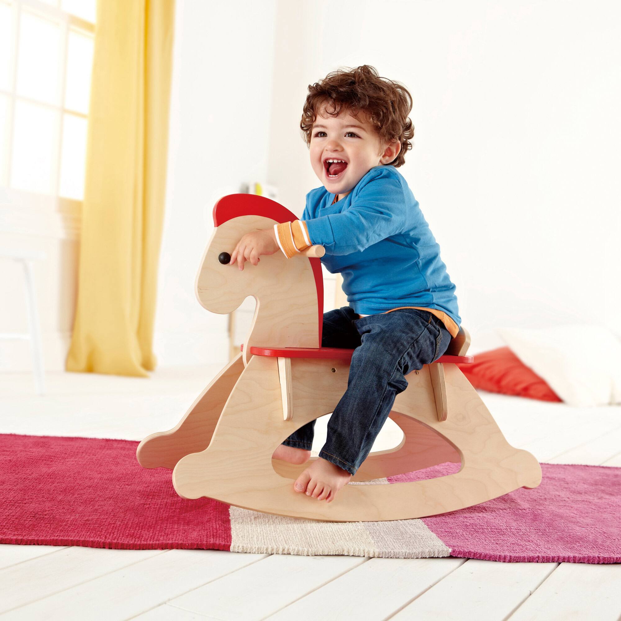 Hape Rock & Ride Beige Wooden Rocking Horse