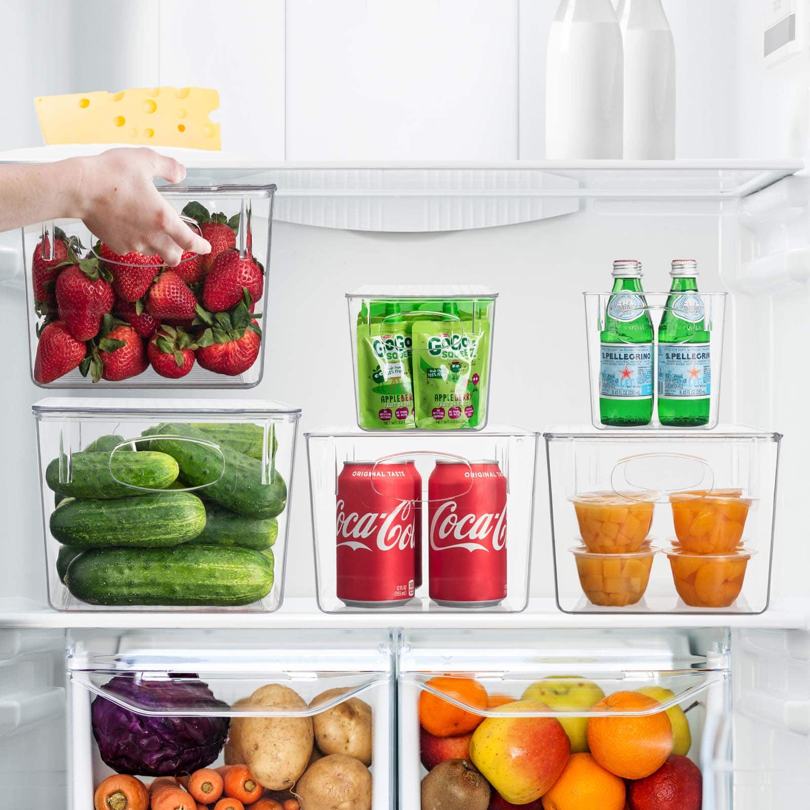 Sorbus Small, Medium & Large Clear 6 Bin Set