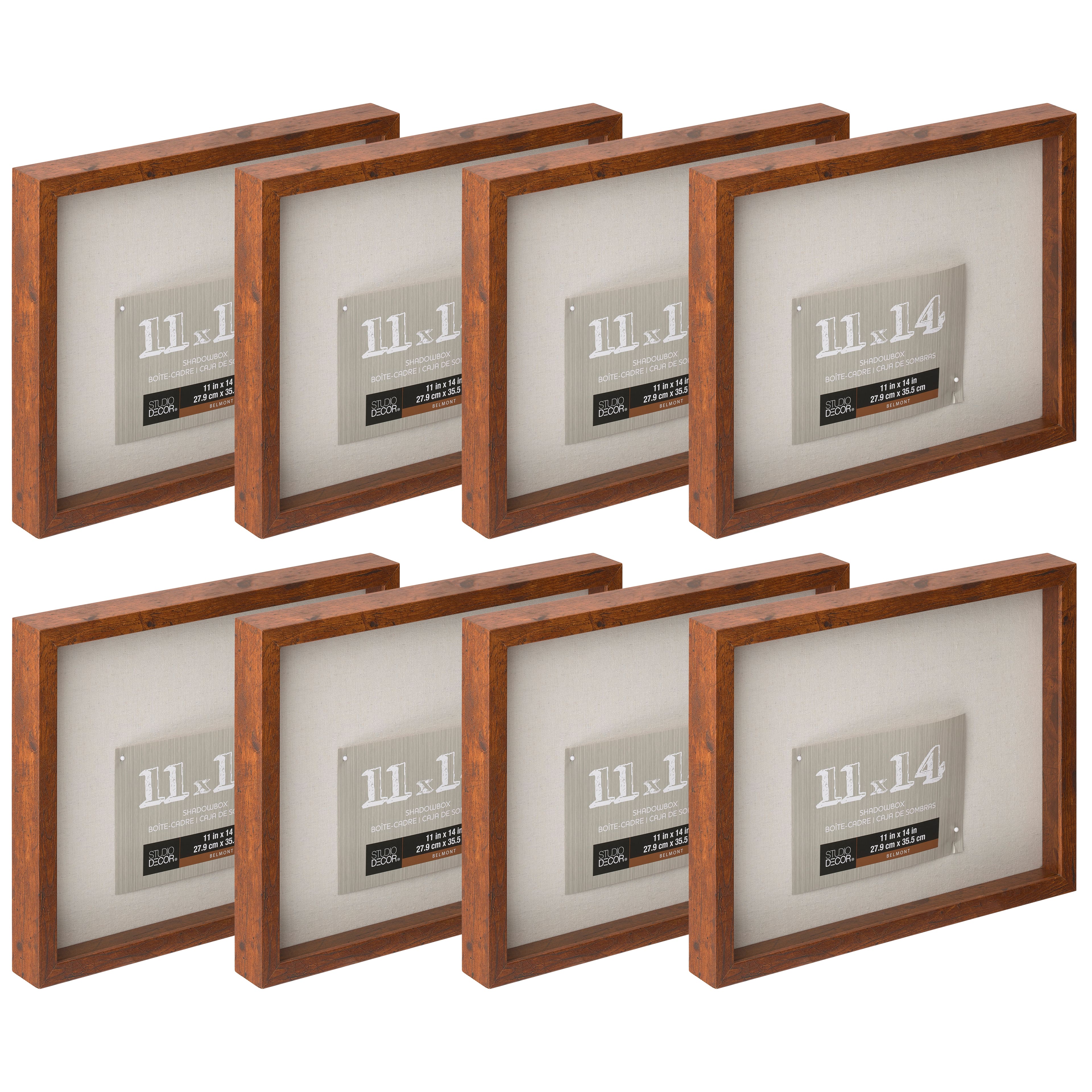 8 Pack: Honey 11" x 14" Belmont Shadow Box by Studio Décor®