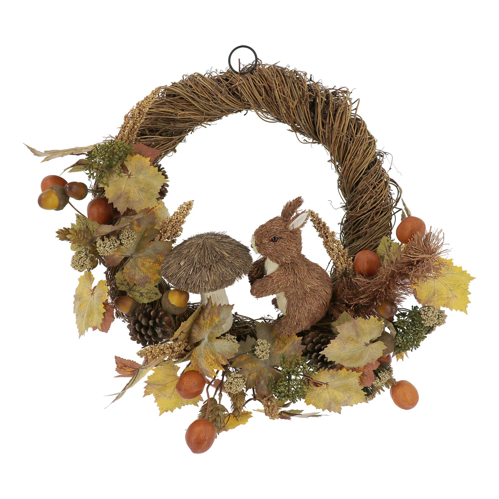 22&#x22; Designer Premium Floral Squirrel &#x26; Mushroom Wreath by Ashland&#xAE;