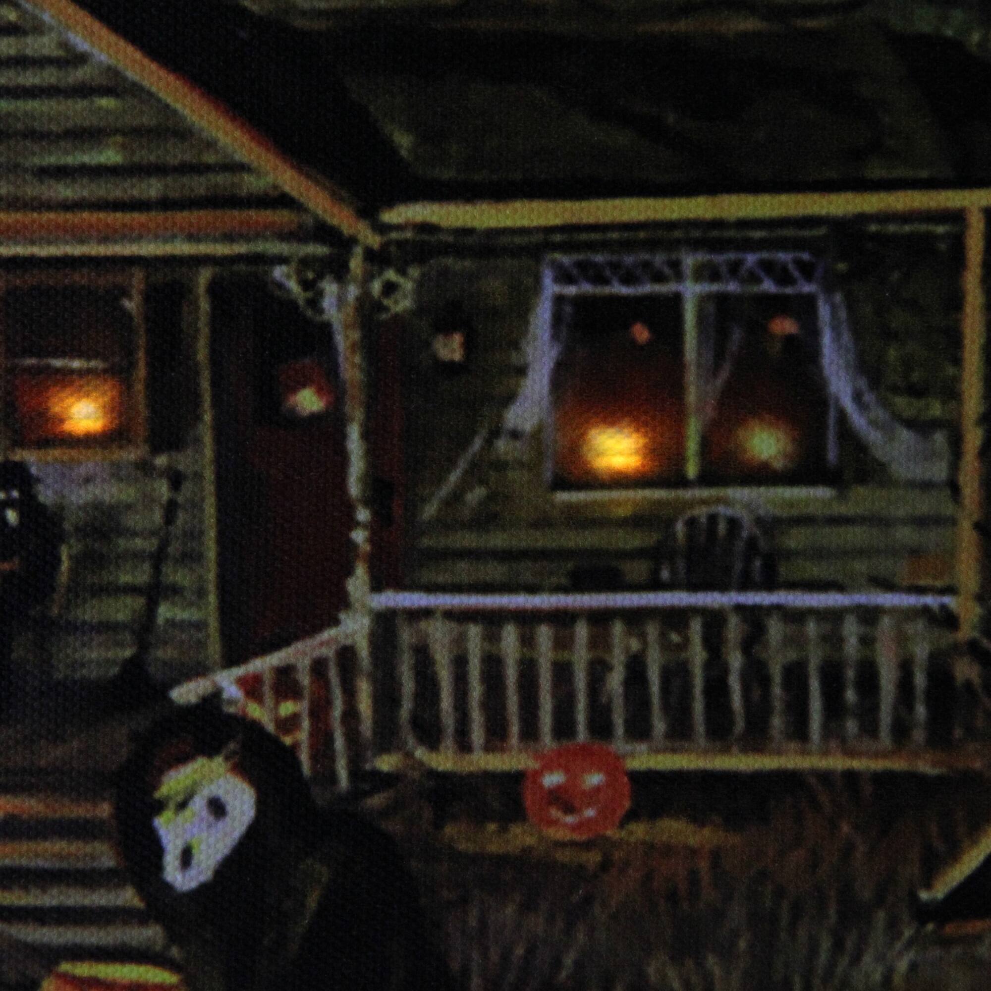 LED Lighted Creepy Haunted House Halloween Canvas Wall Art