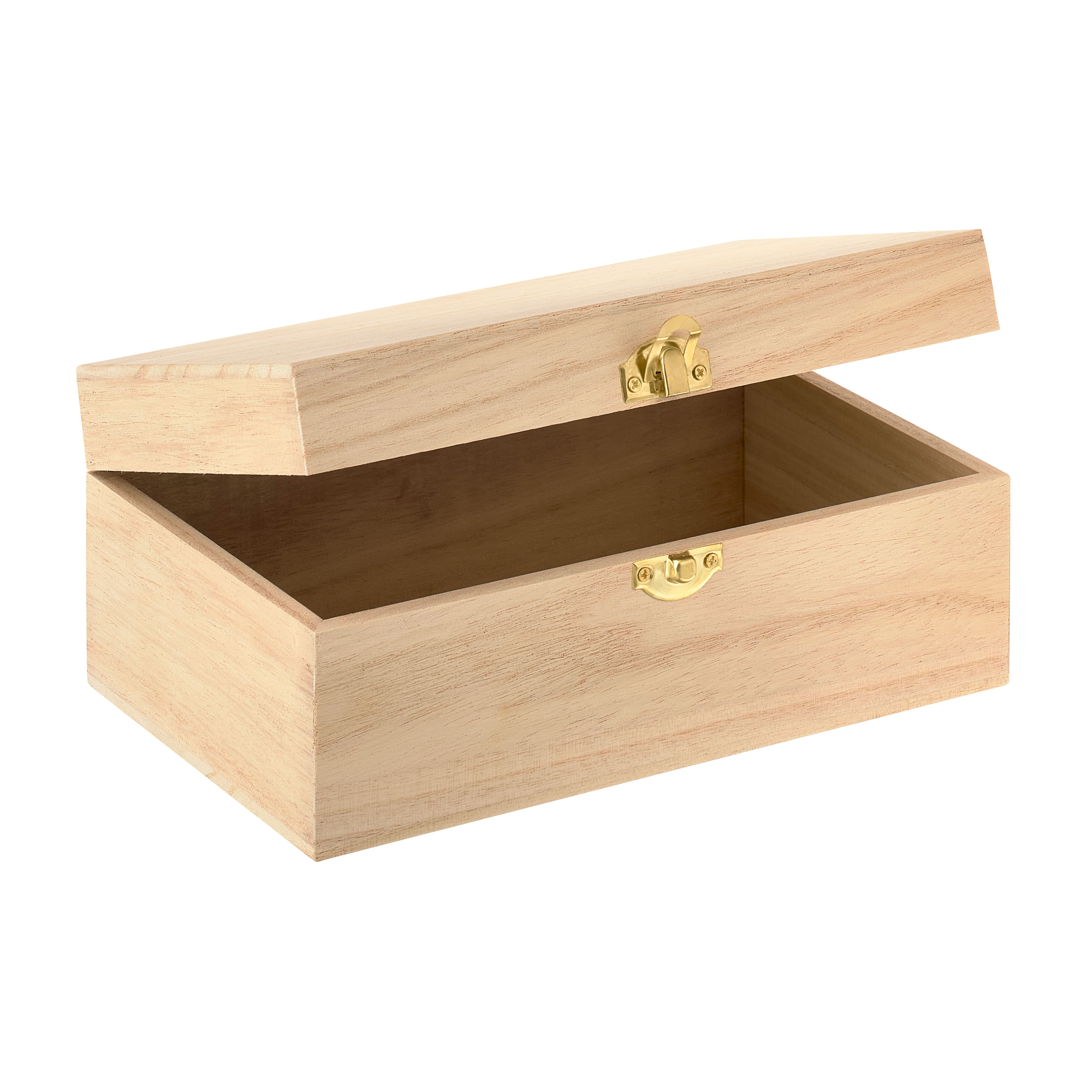 Small Square Pine Hinged Wooden Box / Trinket Keepsake Memory Decorative  Craft