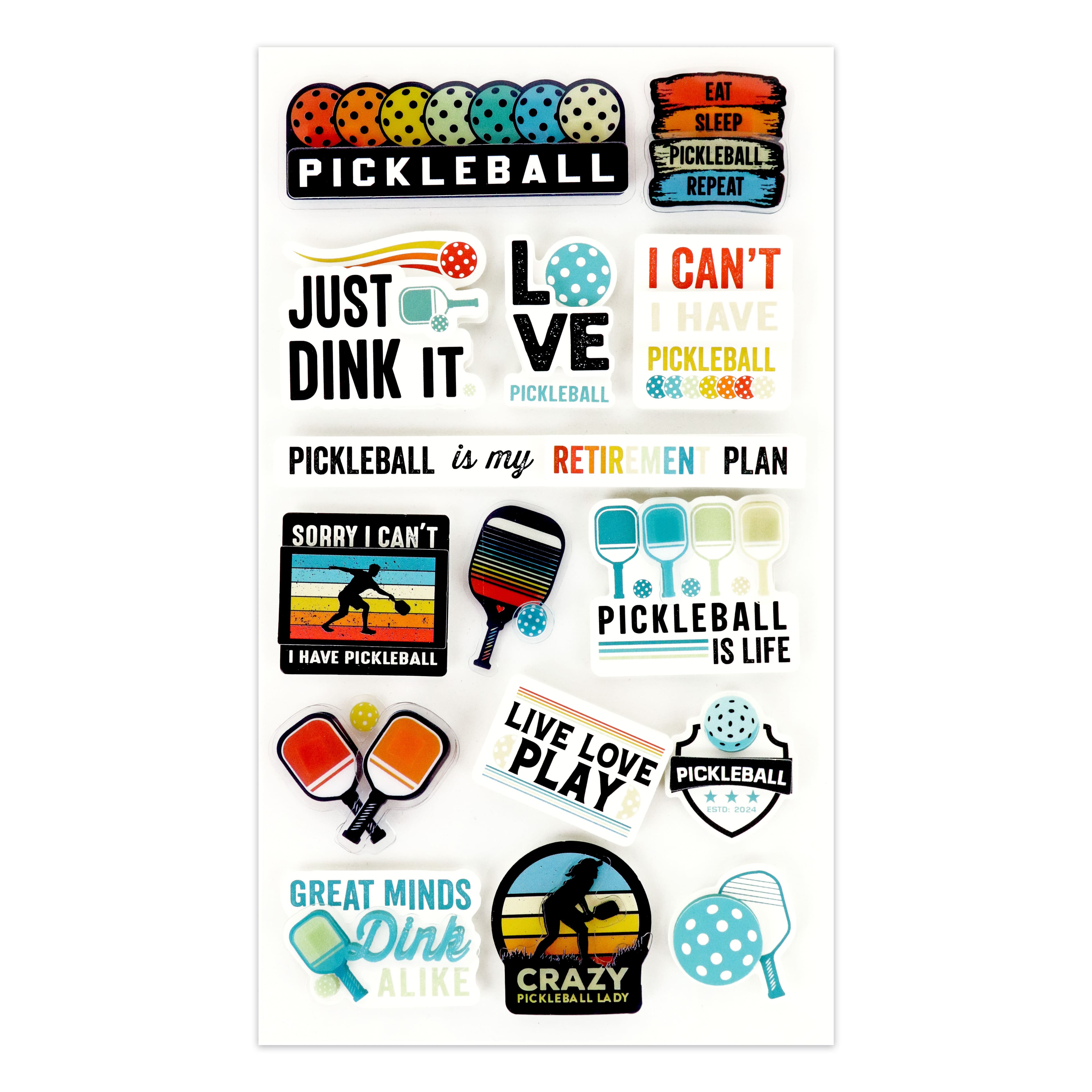 Pickleball Dimensional Stickers by Recollections™