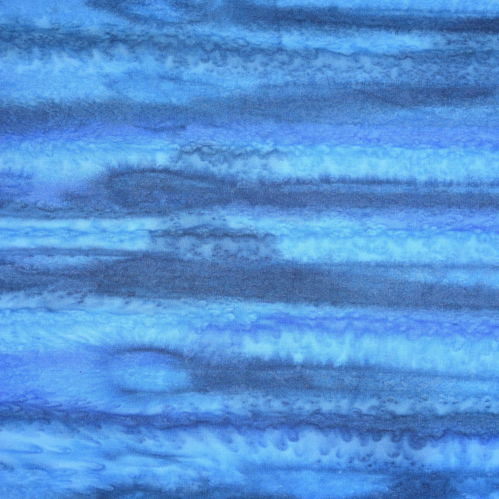Feldman Batik Turquoise Light Blue Tonal Cotton Fabric