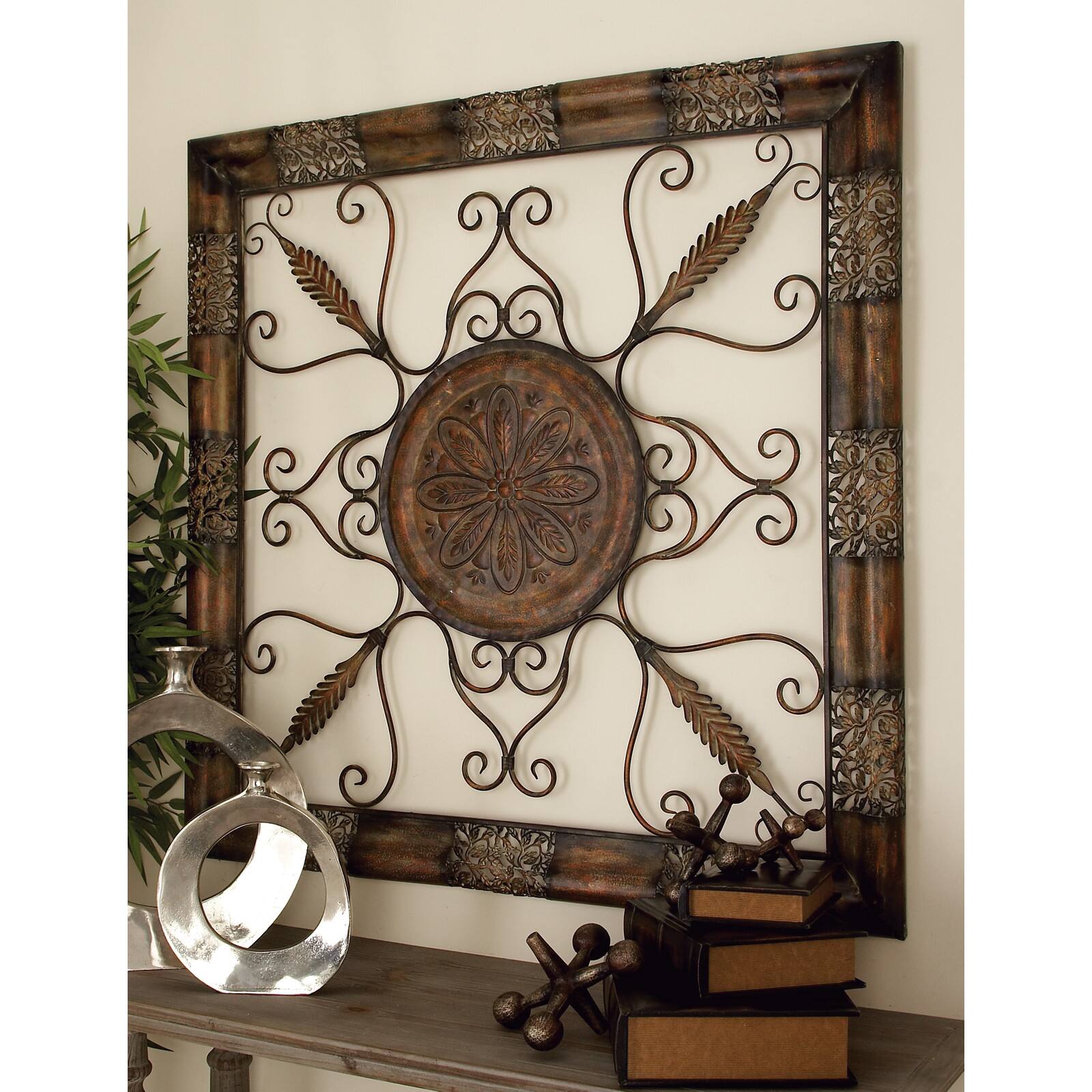 45&#x22; Brown Metal Rustic Wall D&#xE9;cor