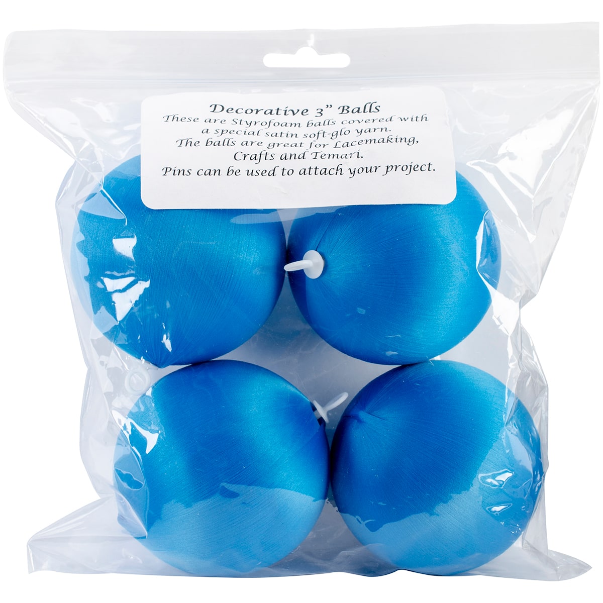 Handy Hands Decor Satin Covered Styrofoam Balls 3 4-pkg-turquoise