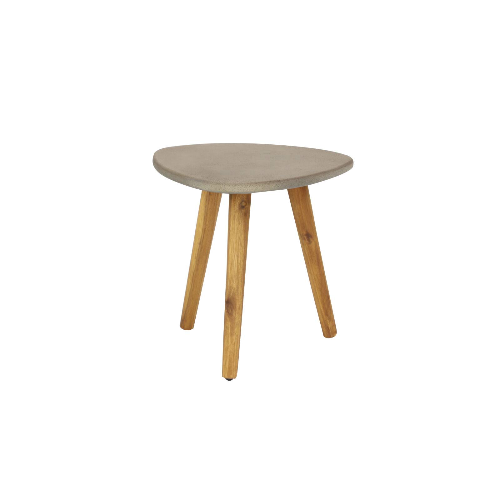 16&#x22; Gray Wood Modern Outdoor Accent Table