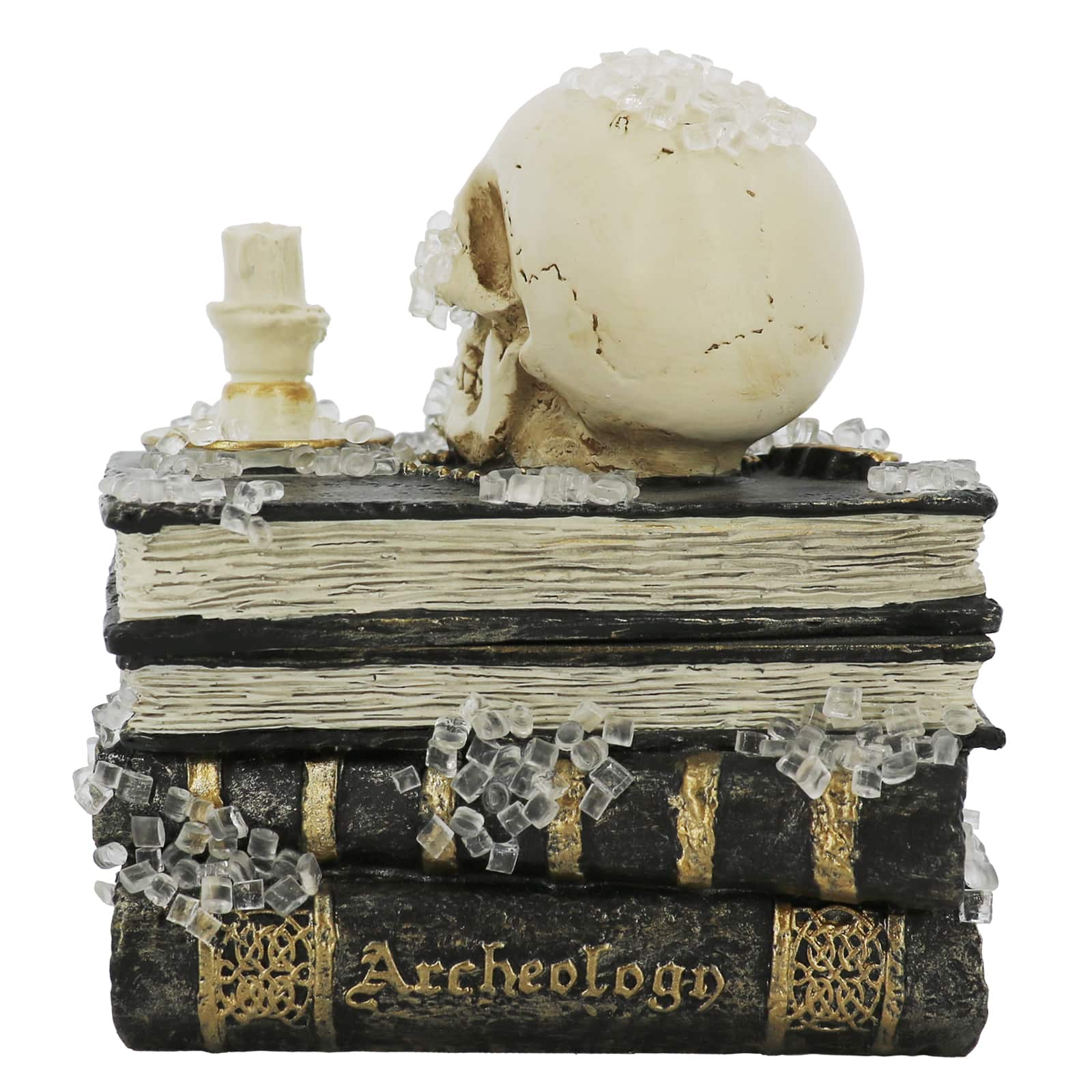 4.5&#x22; Stacked Book Box with Skull by Ashland&#xAE;