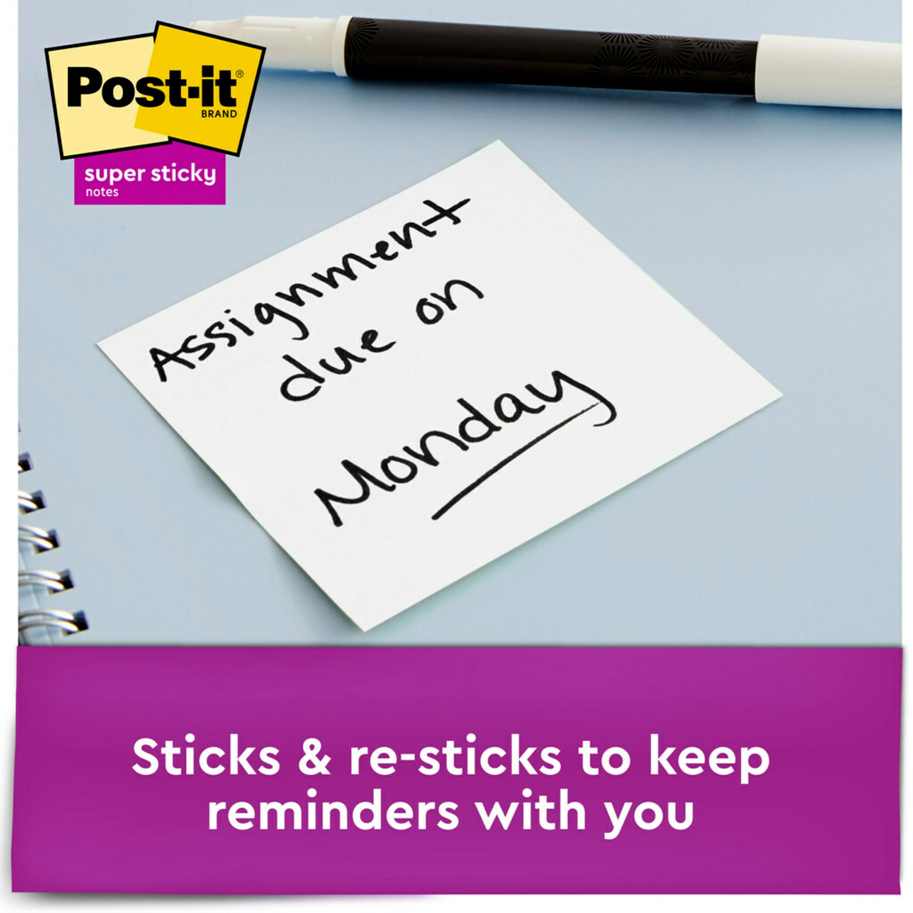 Post-it® 3" x 3" Super Sticky Notes, 5 Pack