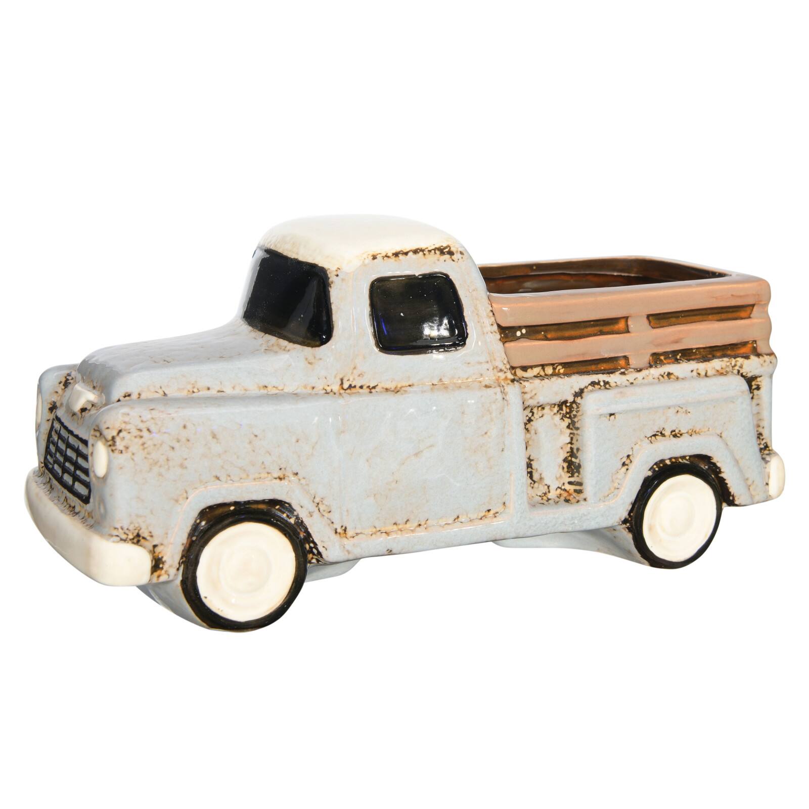 Hello Honey® 10" Gray Stoneware Truck Container