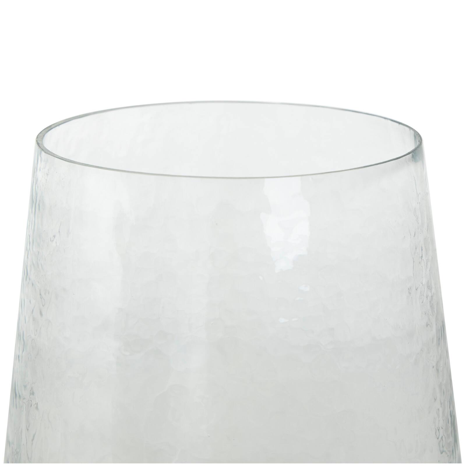 16&#x22; Clear Glass &#x26; Stainless Steel Hurricane Candle Holder