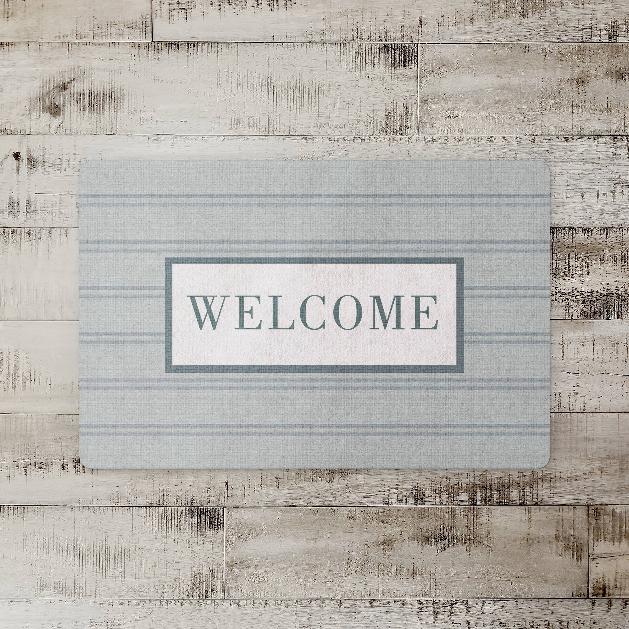 Welcome Stripe Floor Mat