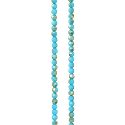Aqua Mix Small Glass Faceted Round Beads, 3mm by Bead Landing™ image