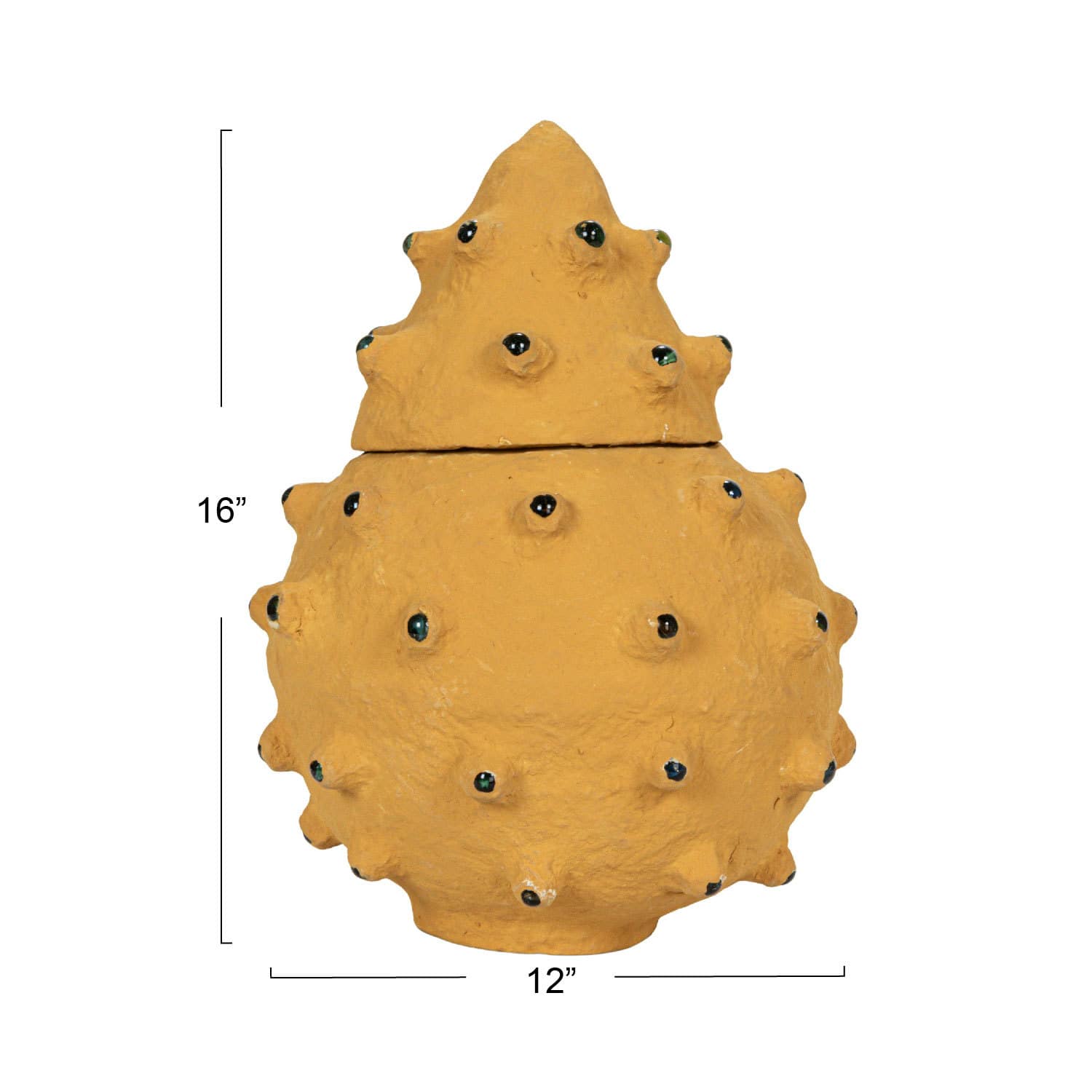 Hello Honey&#xAE; Decorative Paper M&#xE2;ch&#xE9; Canister with Glass Marble Accent