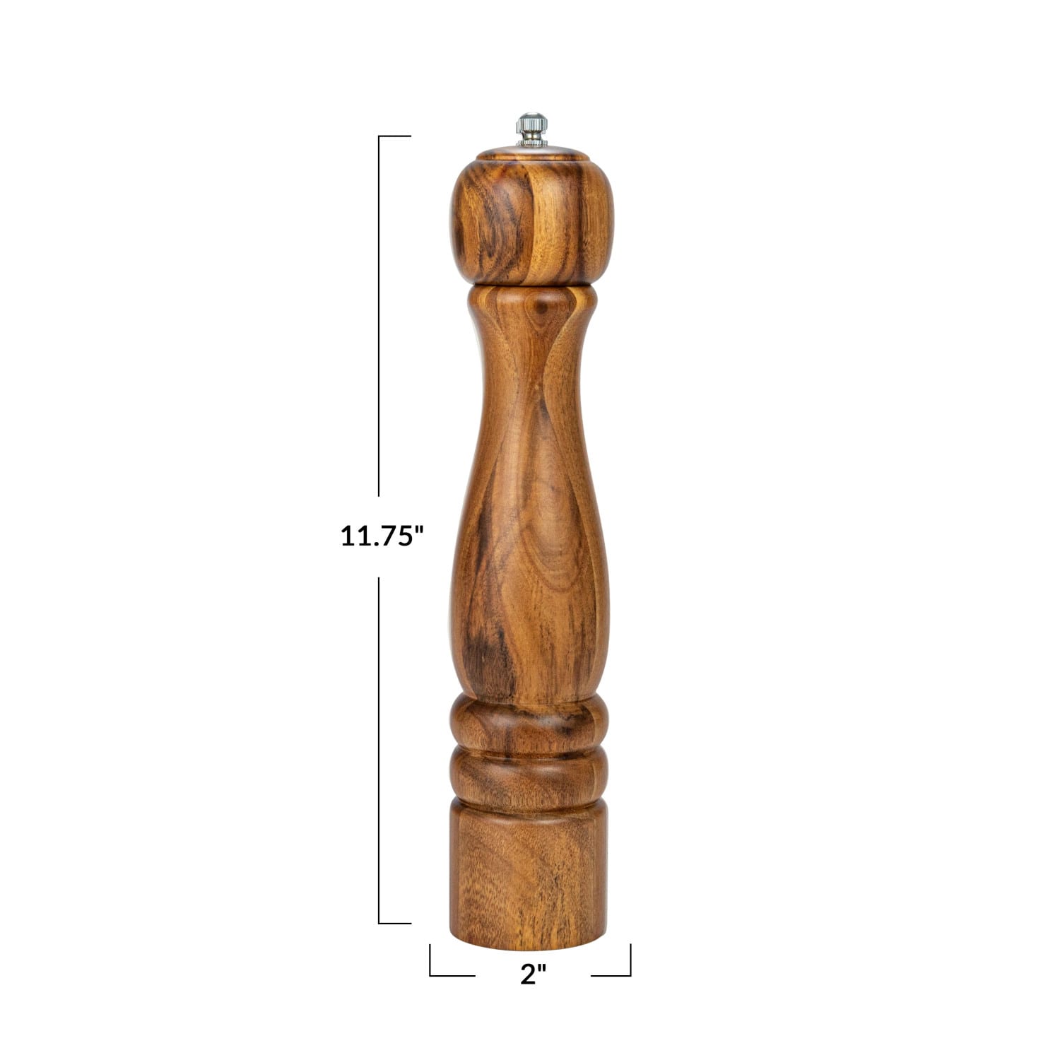 11.5&#x22; Natural Acacia Wood Salt &#x26; Pepper Mill