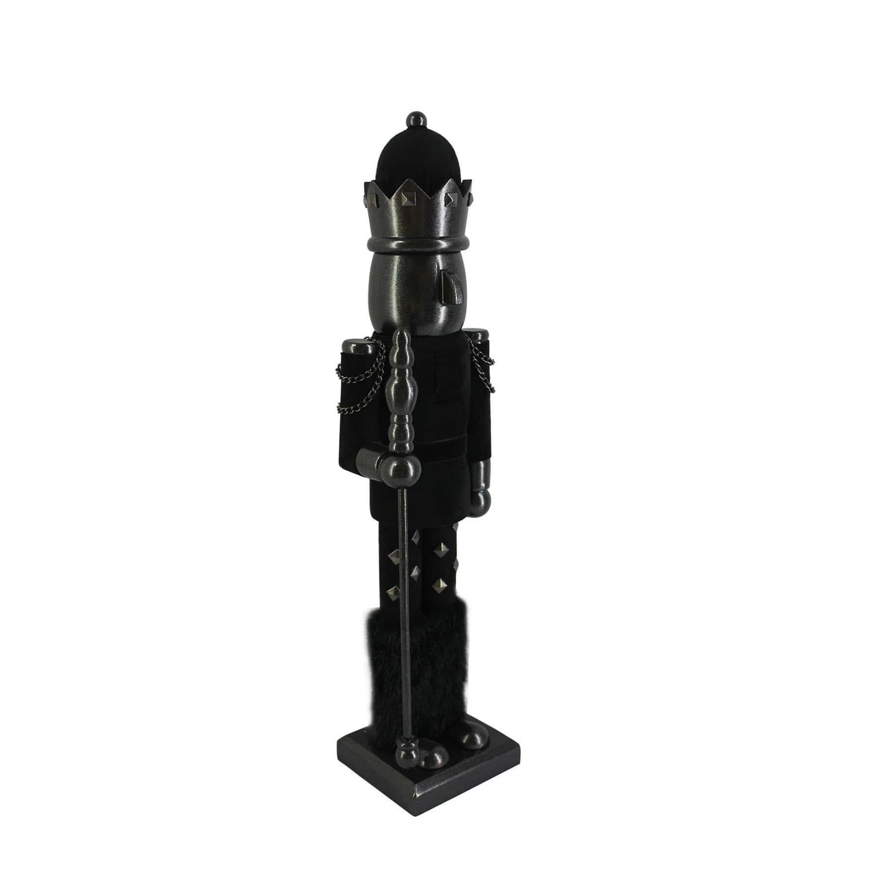 16&#x22; Black Wood Nutcracker with Staff by Ashland&#xAE;