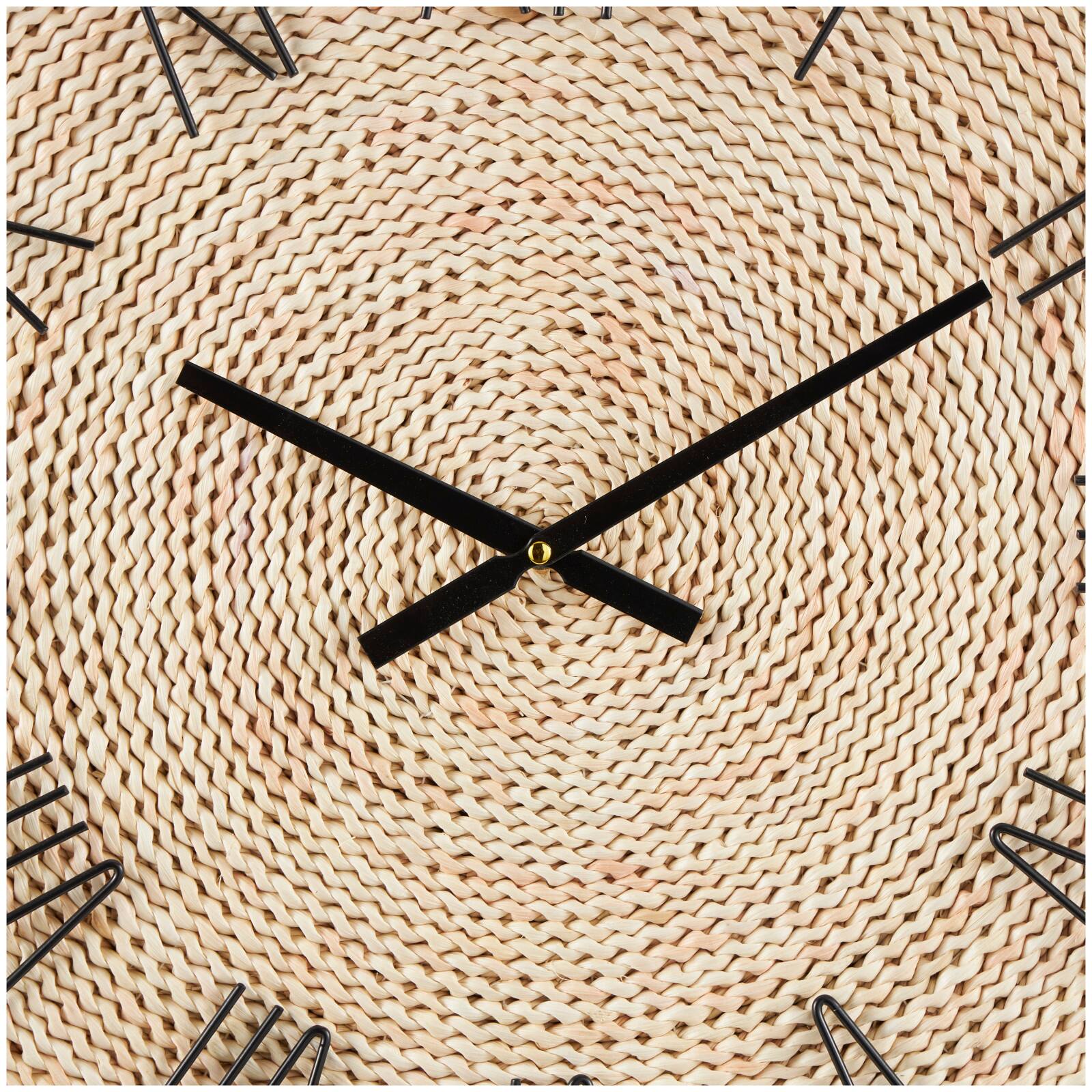 23.5" Coiled Rope Wall Clock with Black Metal Frame