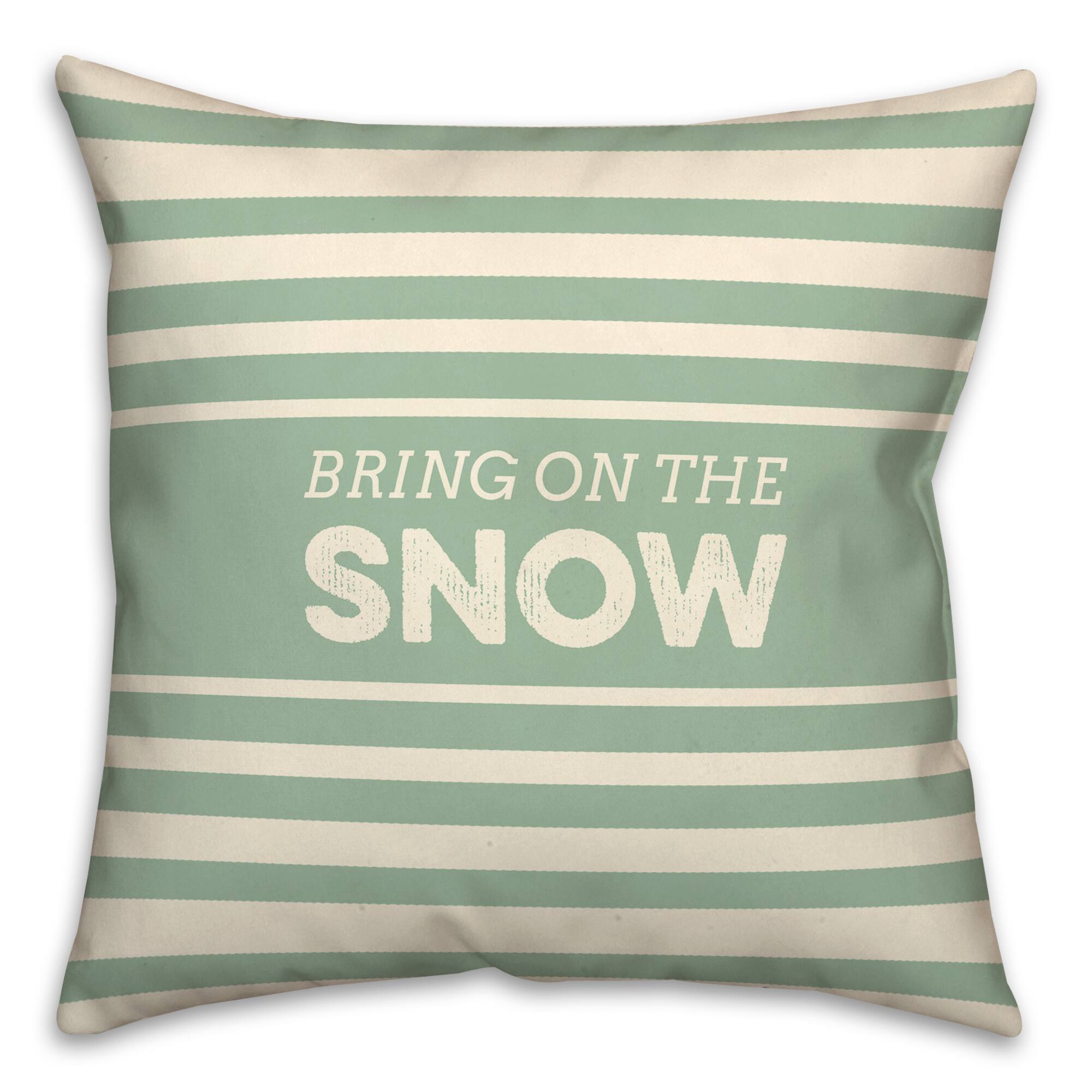 Bring On Snow Stripes 18x18 Throw Pillow