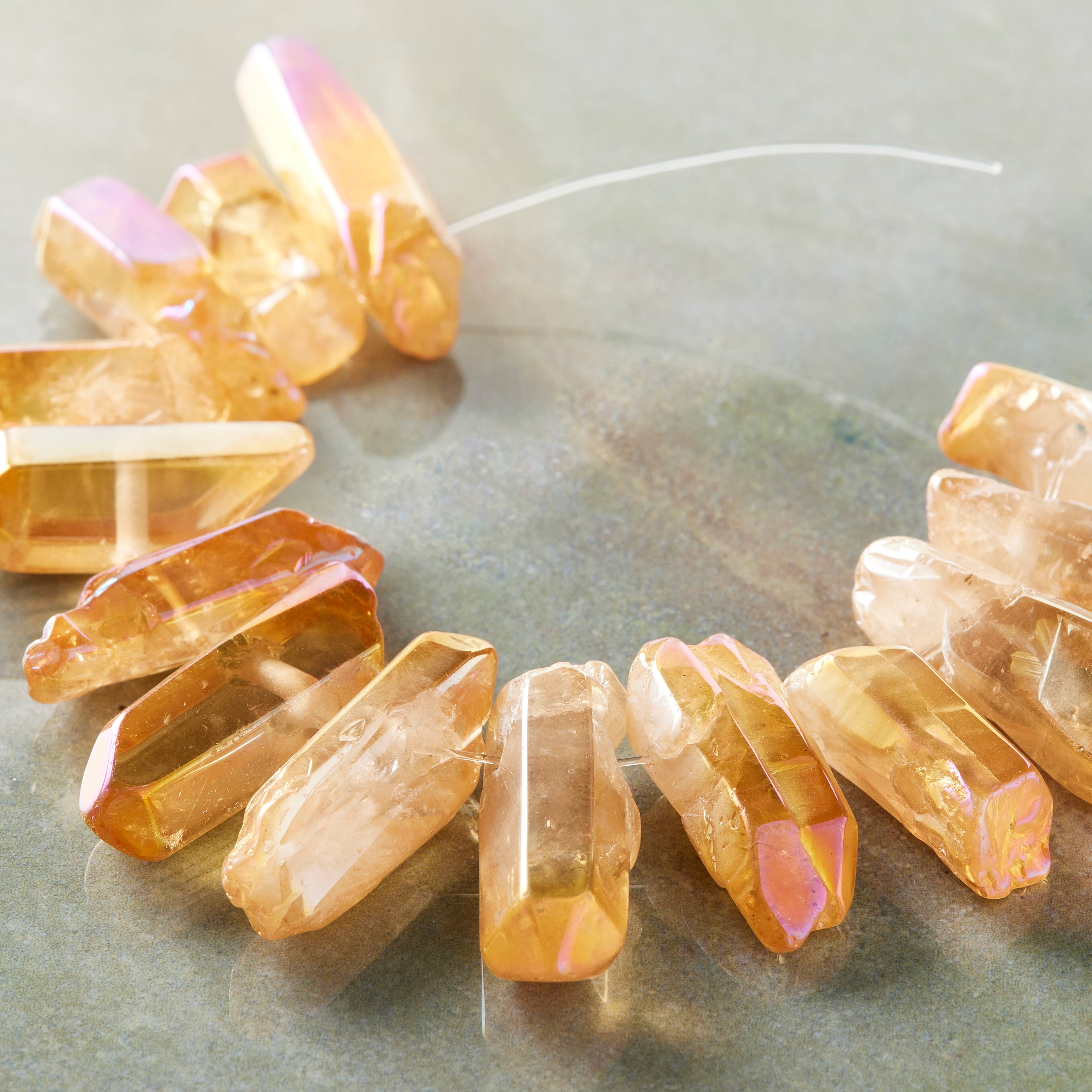 12 Pack: Amber Crystals Nugget Beads by Bead Landing™