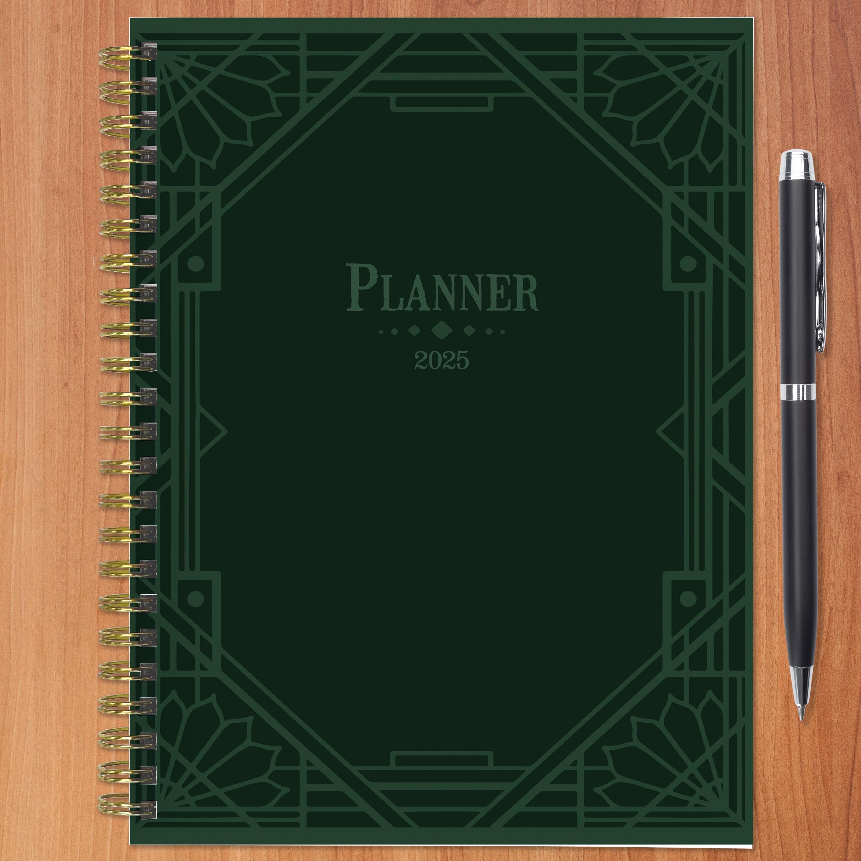 TF Publishing 2025 Medium Emerald Edition Weekly Monthly Spiral Planner