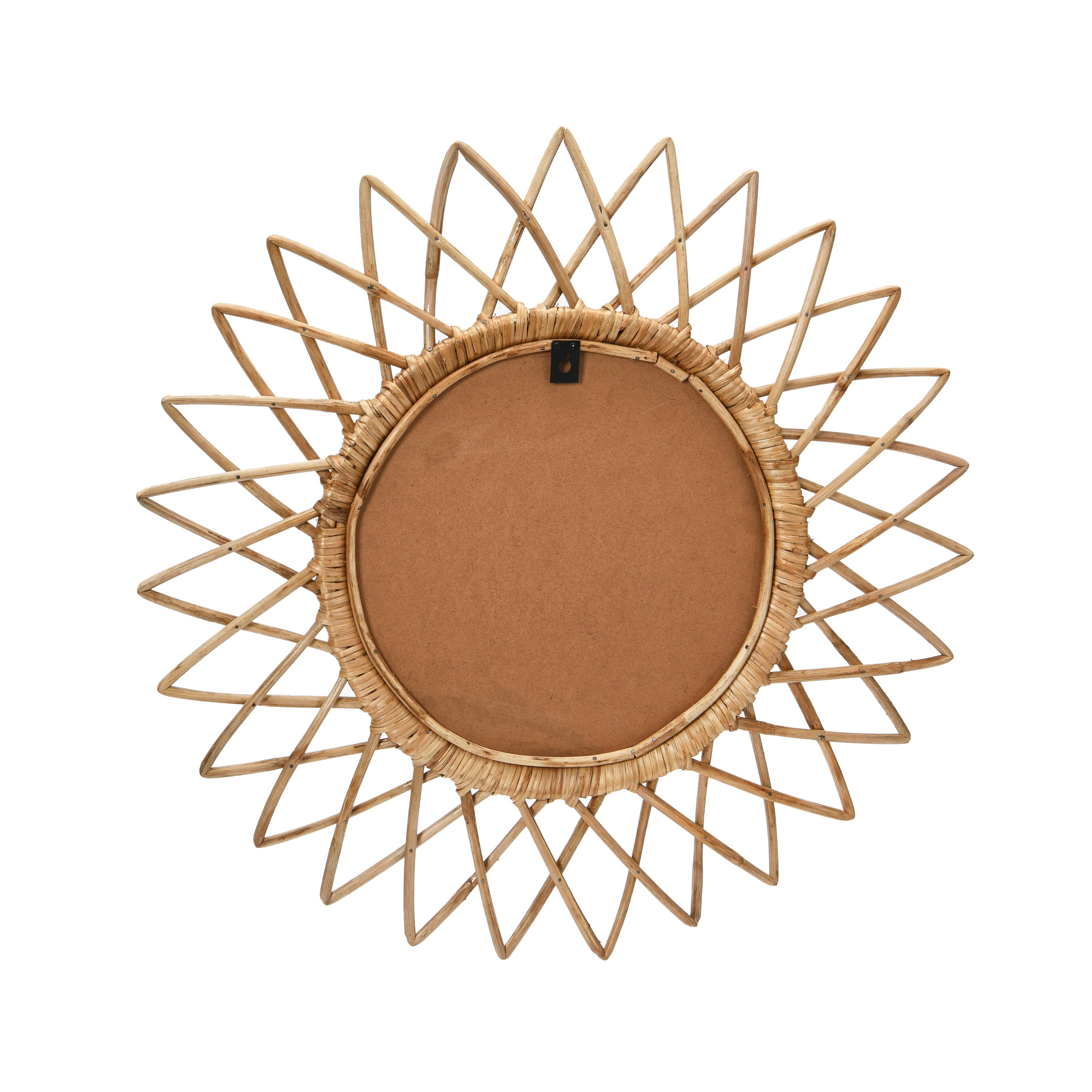 Hello Honey® Natural Round Cane Sunburst Wall Mirror
