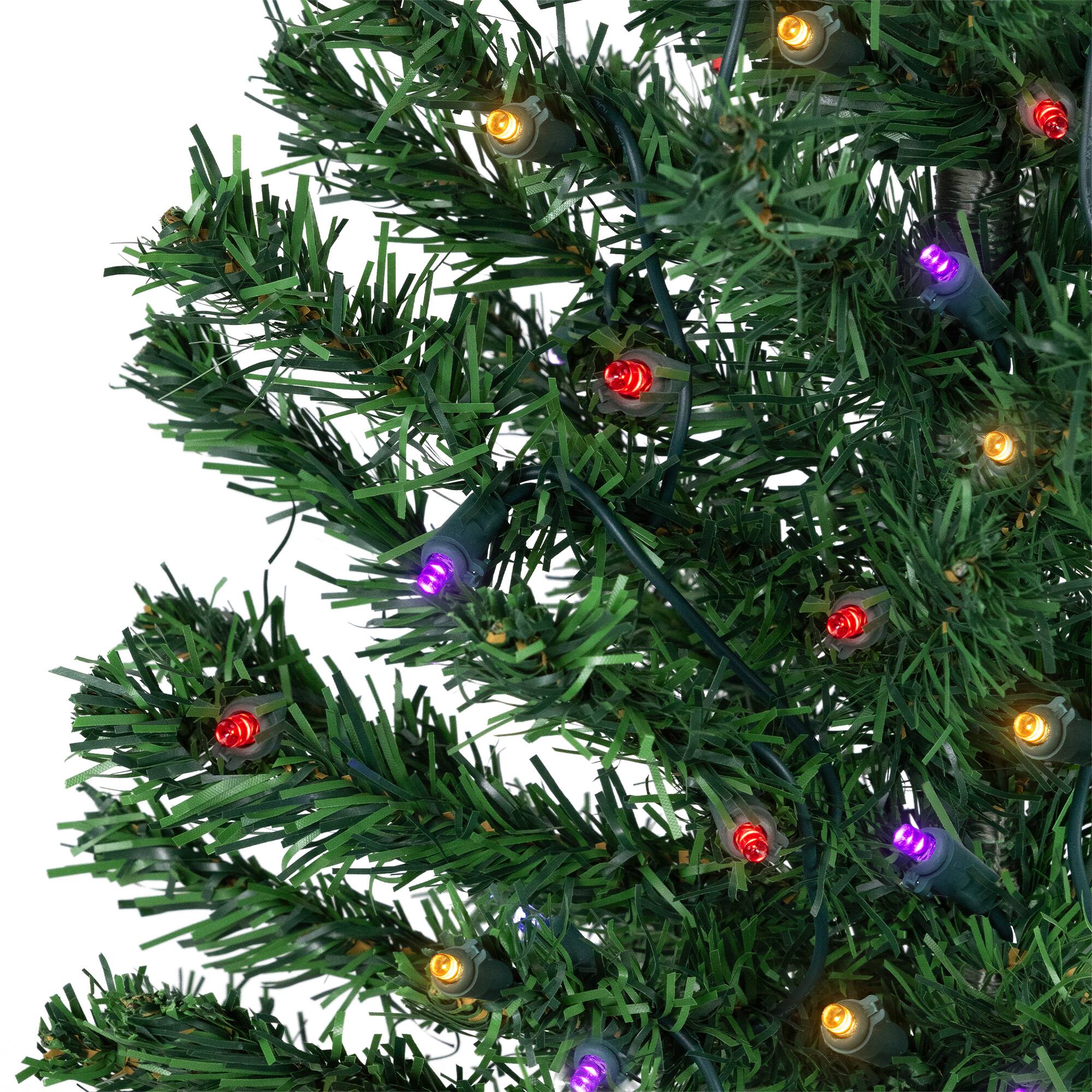 3ft. Pre-Lit Medium Mixed Classic Pine Artificial Christmas Tree, Multicolor LED Lights
