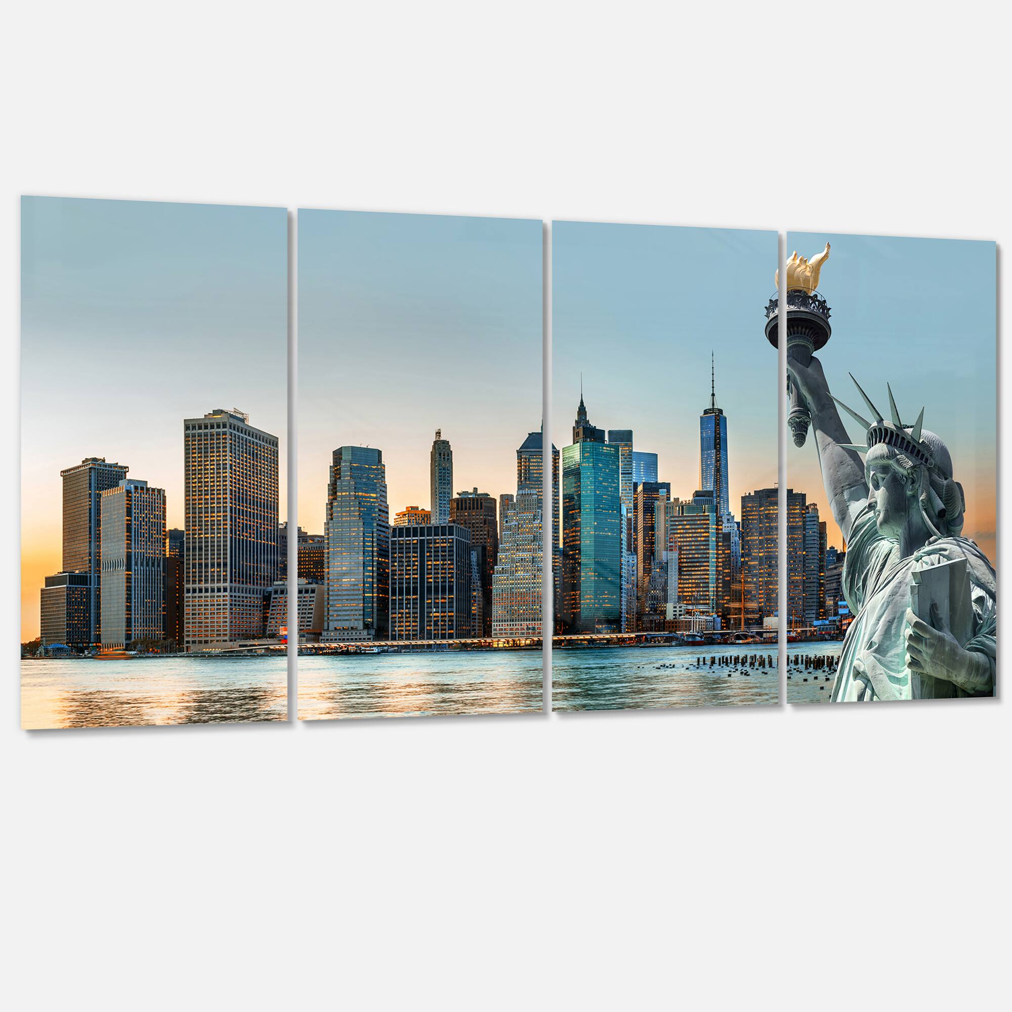 Designart - New York City Skyline Panorama - Photography Canvas Art Print