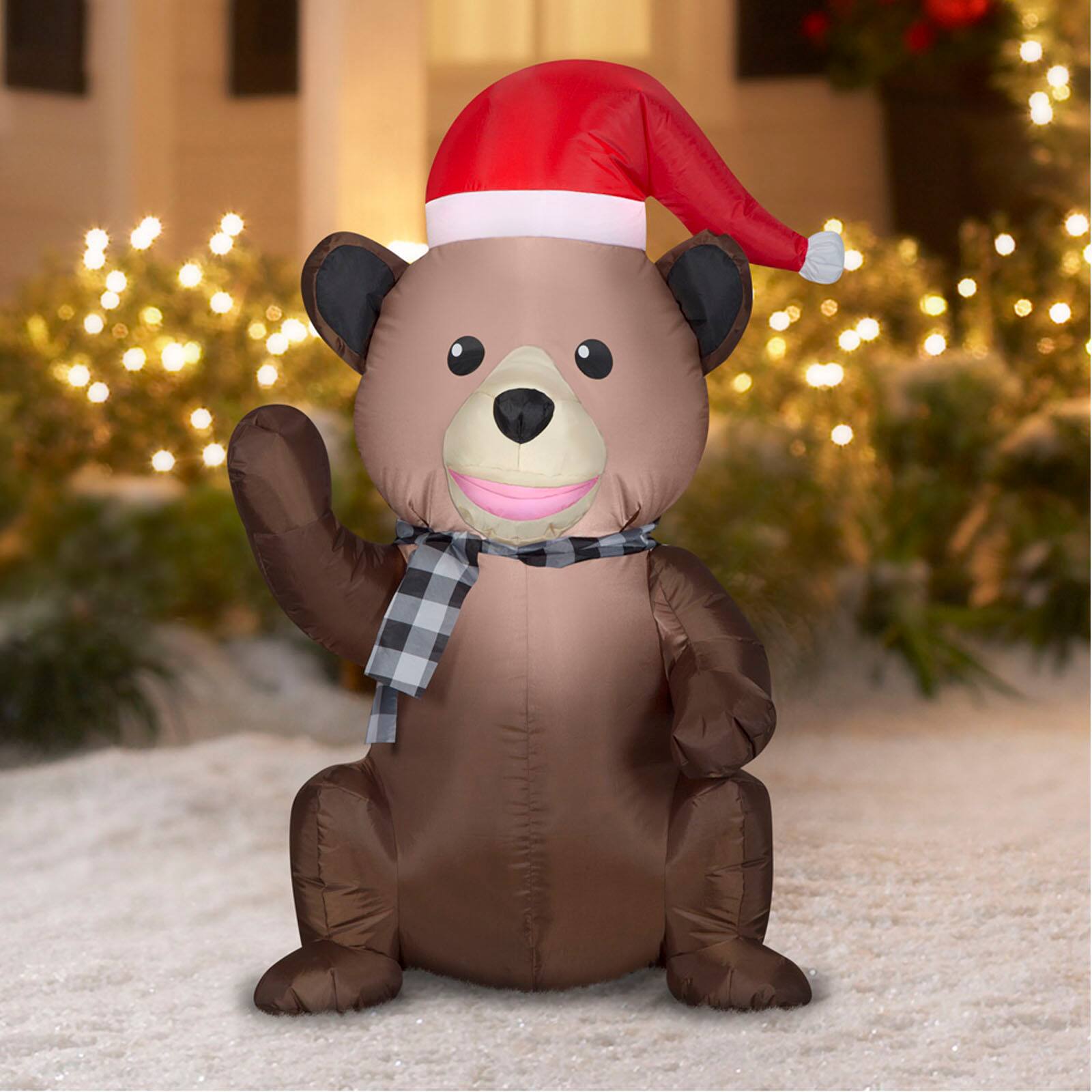 3.5ft. Airblown&#xAE; Inflatable Christmas Baby Woodland Black Bear