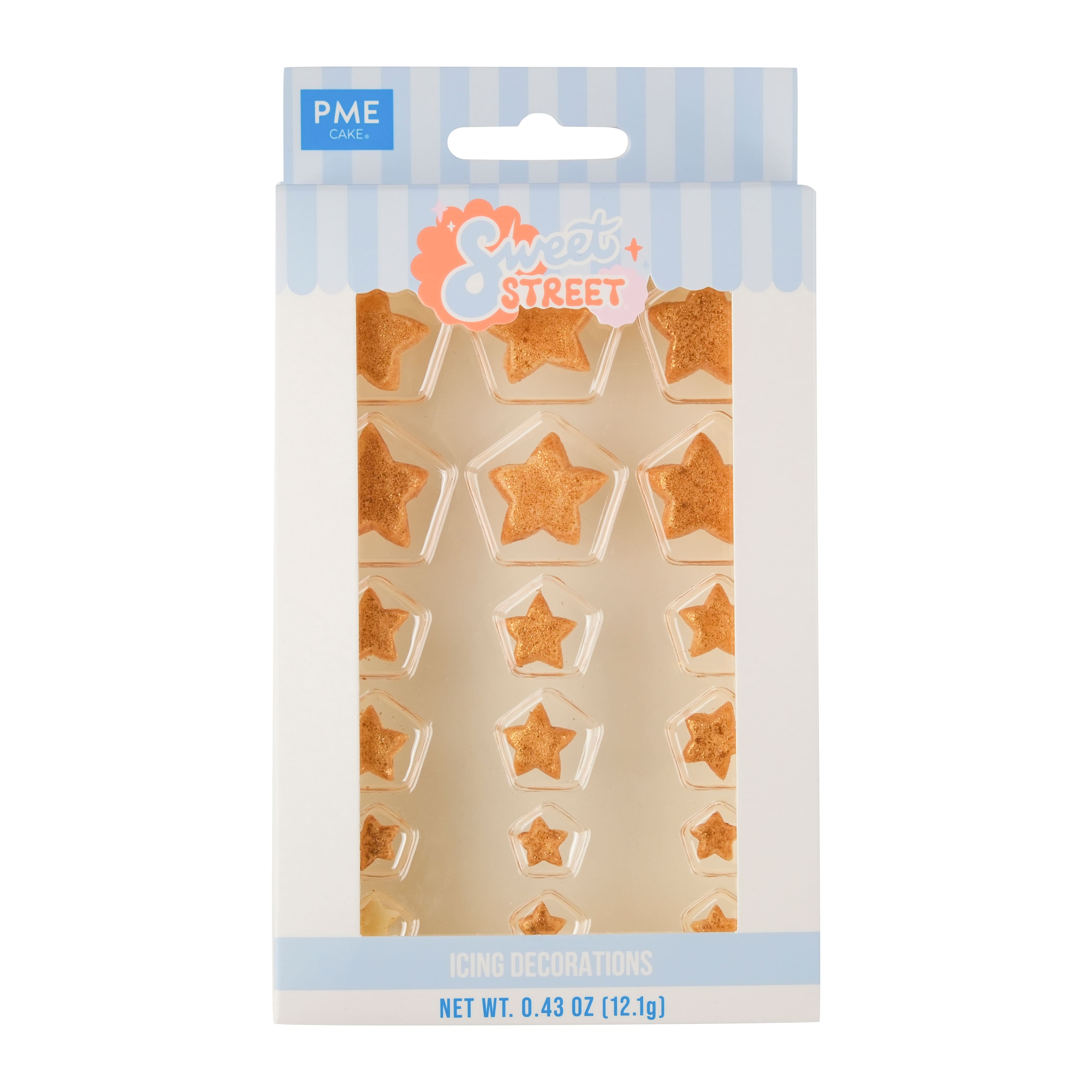 PME Cake Sweet Street&#x2122; Gold Stars Icing Decorations