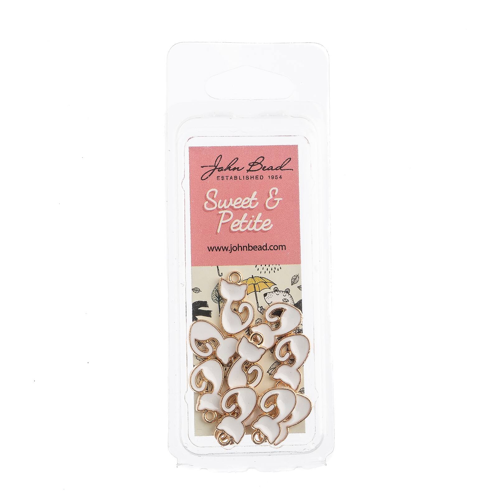 John Bead Sweet &#x26; Petite Retro Cat Charms, 10ct.