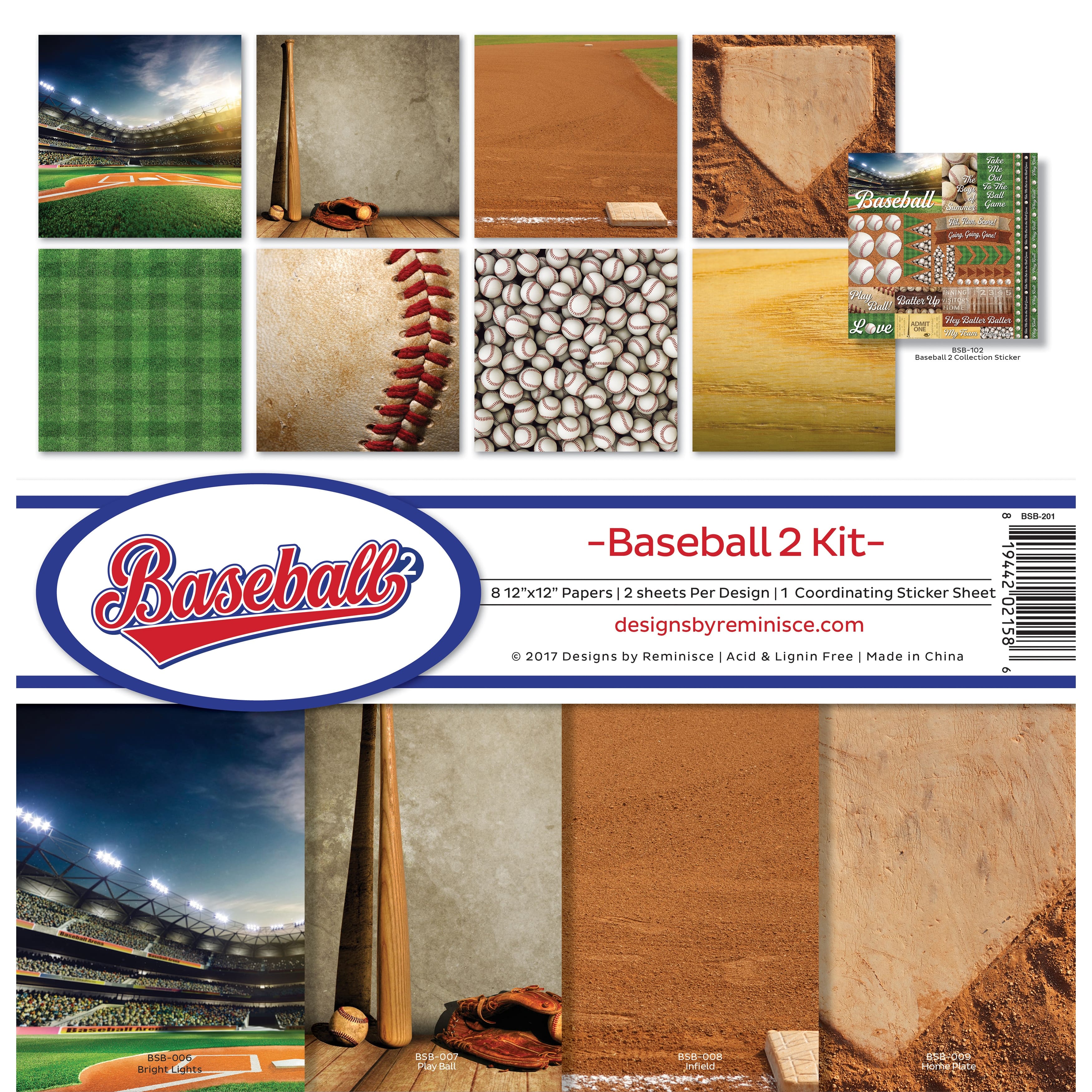 Reminisce Collection Kit 12&#x22;X12&#x22;-Baseball 2