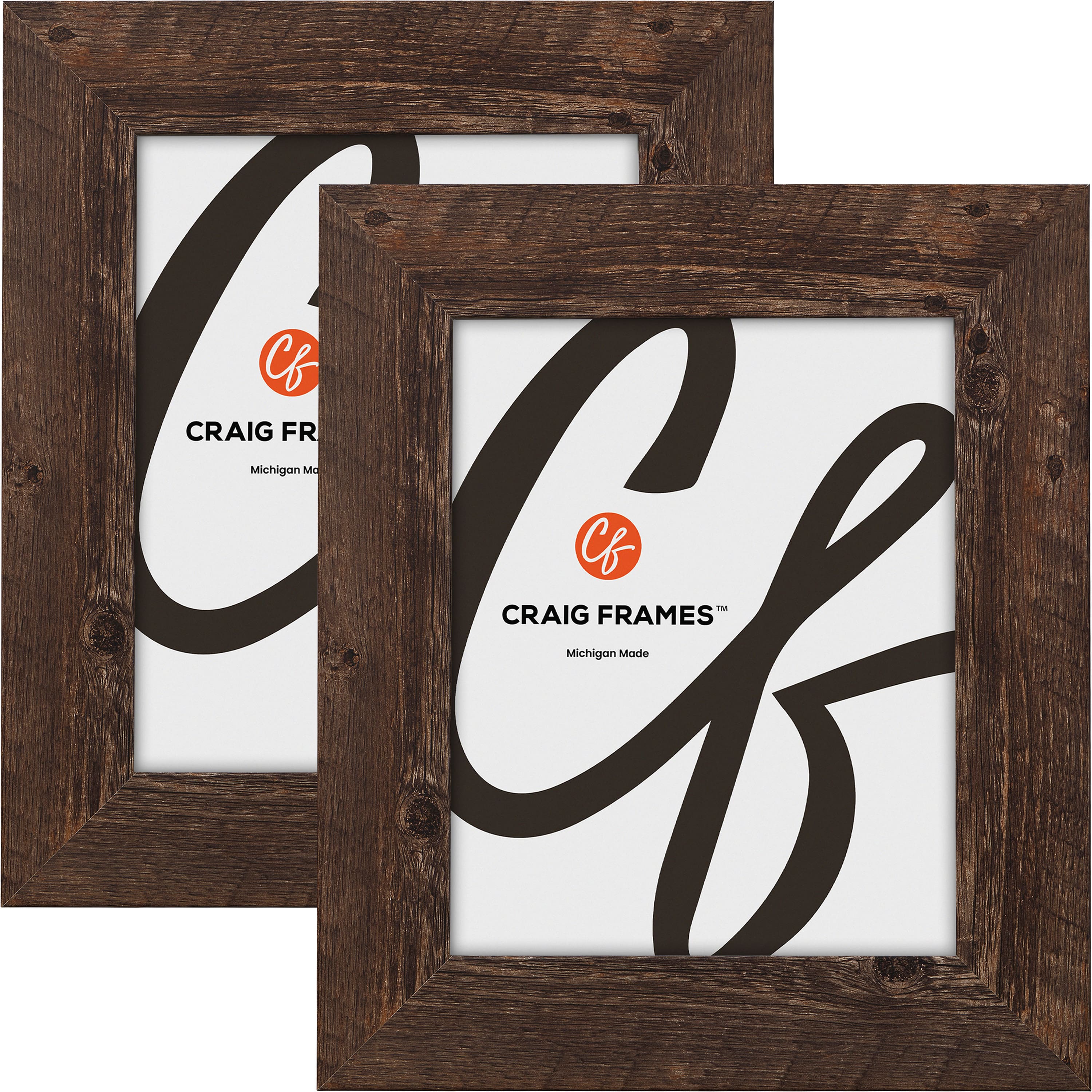 2 Pack Craig Frames American Barn Brown Oak Picture Frame