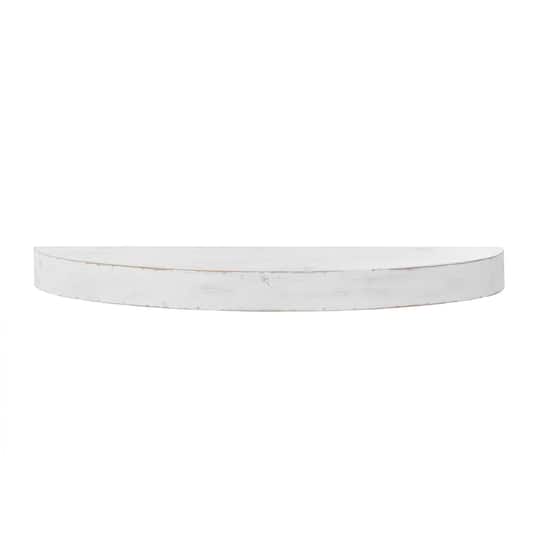 Large White Round Wood Floating Wall Shelf | Michaels