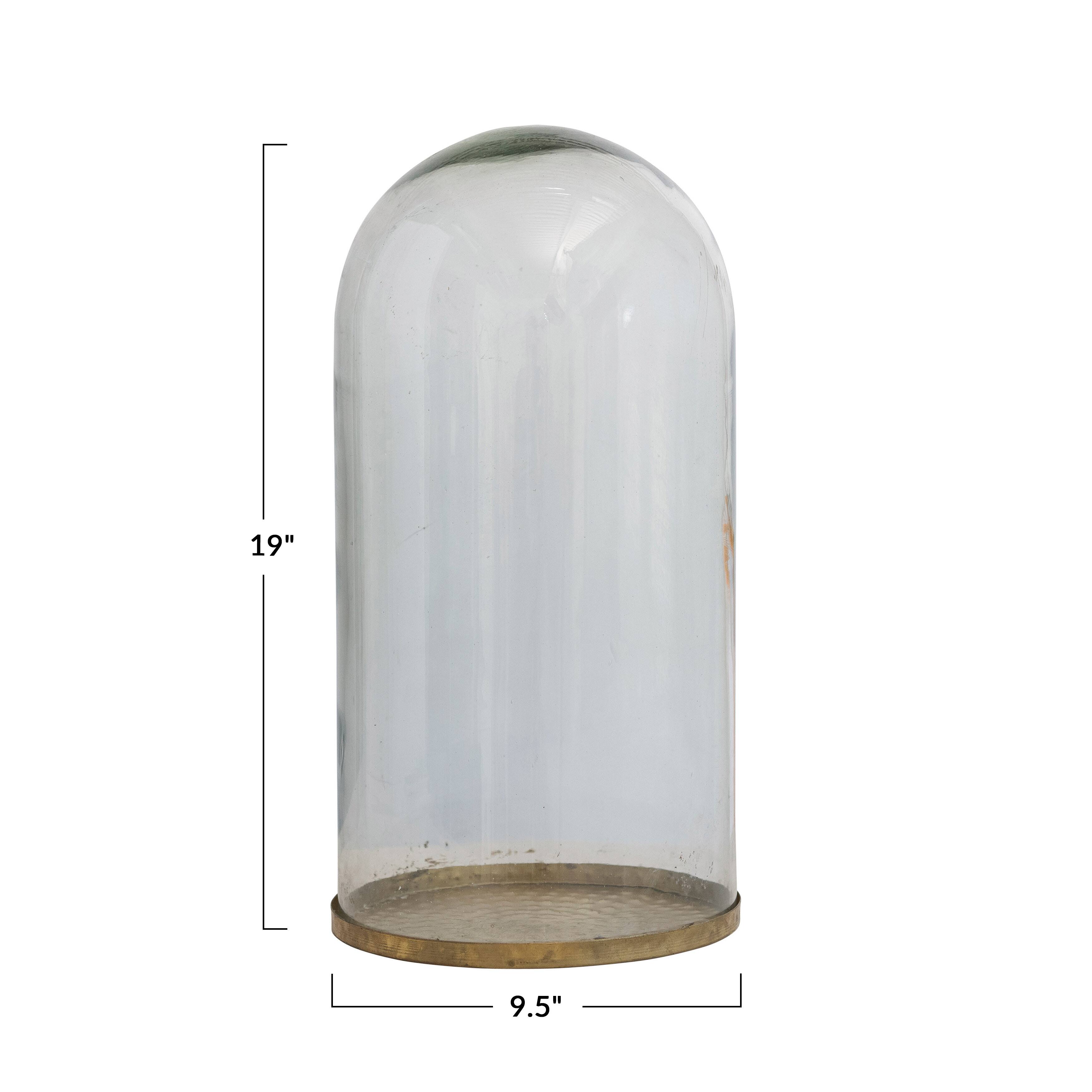Hello Honey® 19" Decorative Glass Cloche with Metal Base