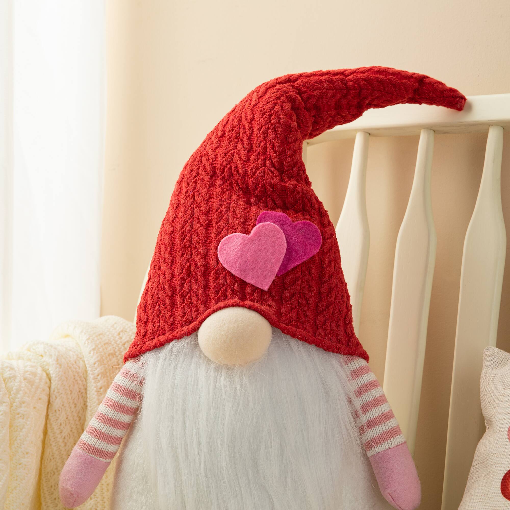 Glitzhome&#xAE; 25.5&#x22; Valentine&#x27;s Standing Fabric Gnome D&#xE9;cor
