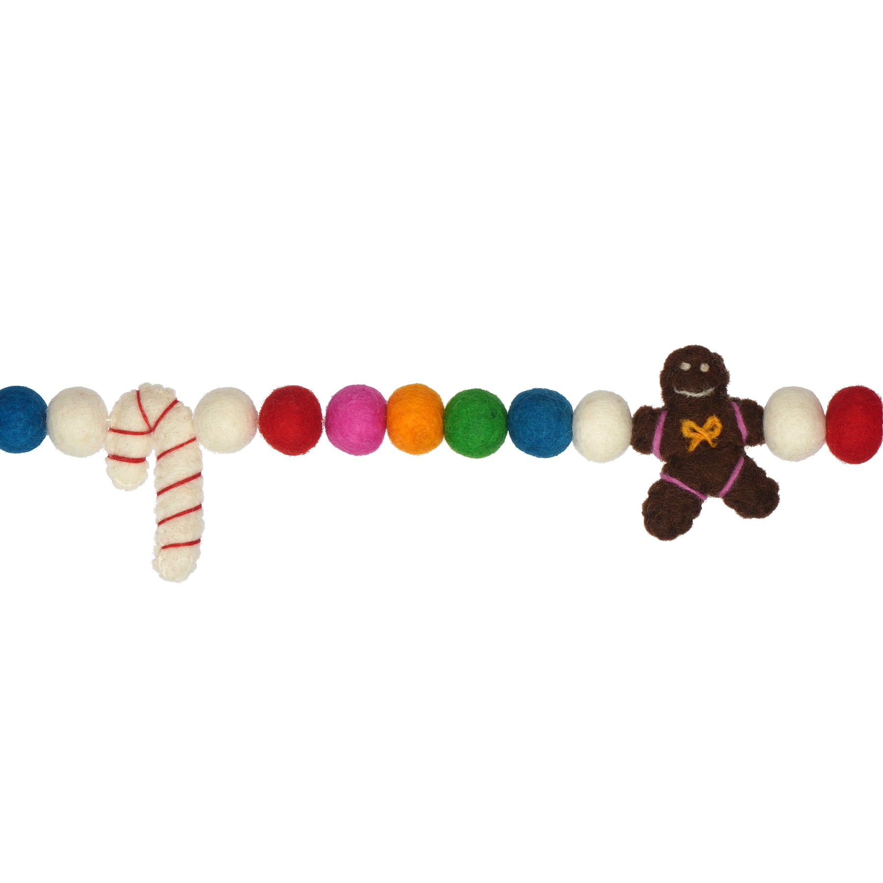 6ft. Gingerbread, Candy Cane &#x26; Pom Pom Garland by Ashland&#xAE;