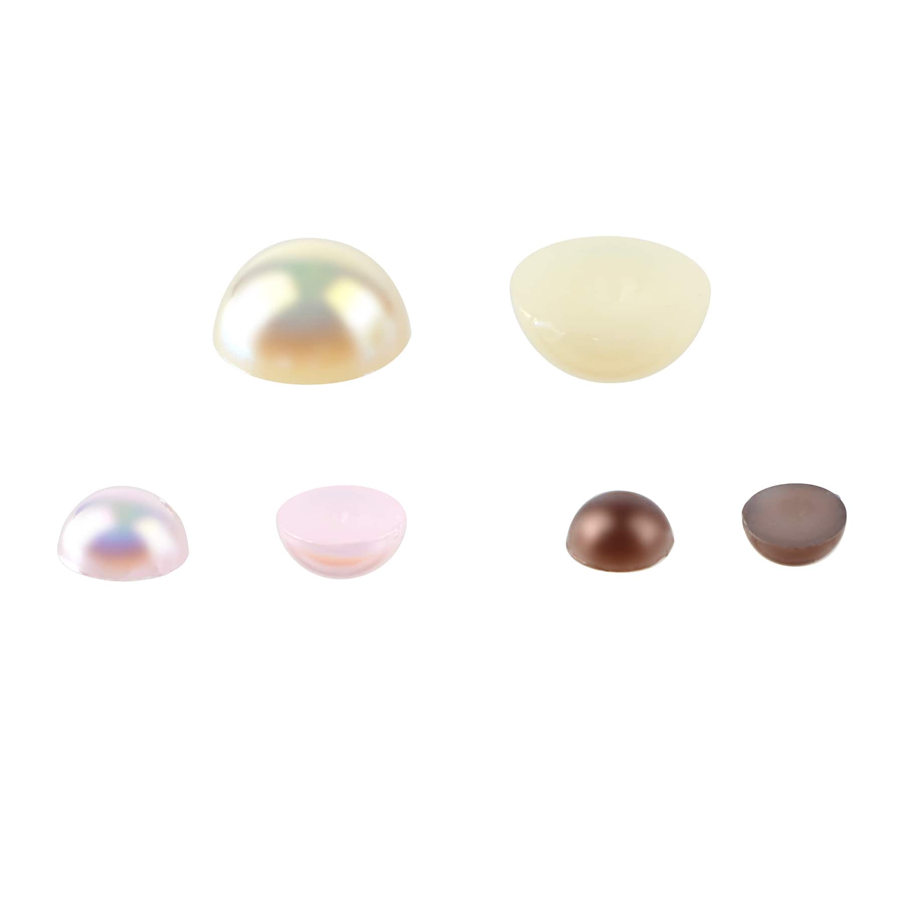 Ivory, Pink & Brown Round Plastic Flatback Pearl Mix, 5,100ct. by Bead Landing™
