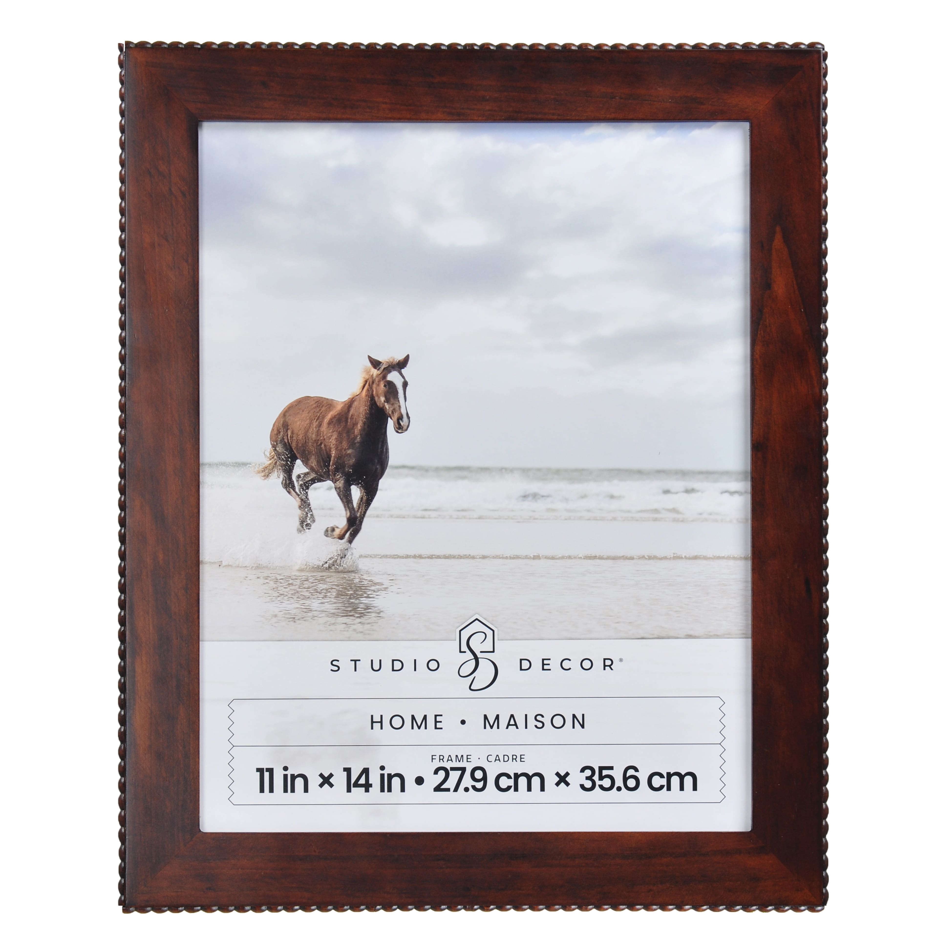 Home Brown with Beaded Edge Wood Wall Frame by Studio D&#xE9;cor&#xAE;