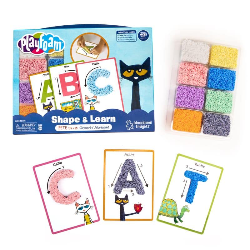 Educational Insights&#xAE; Playfoam Shape &#x26; Learn Pete The Cat Groovin&#x27; Alphabet
