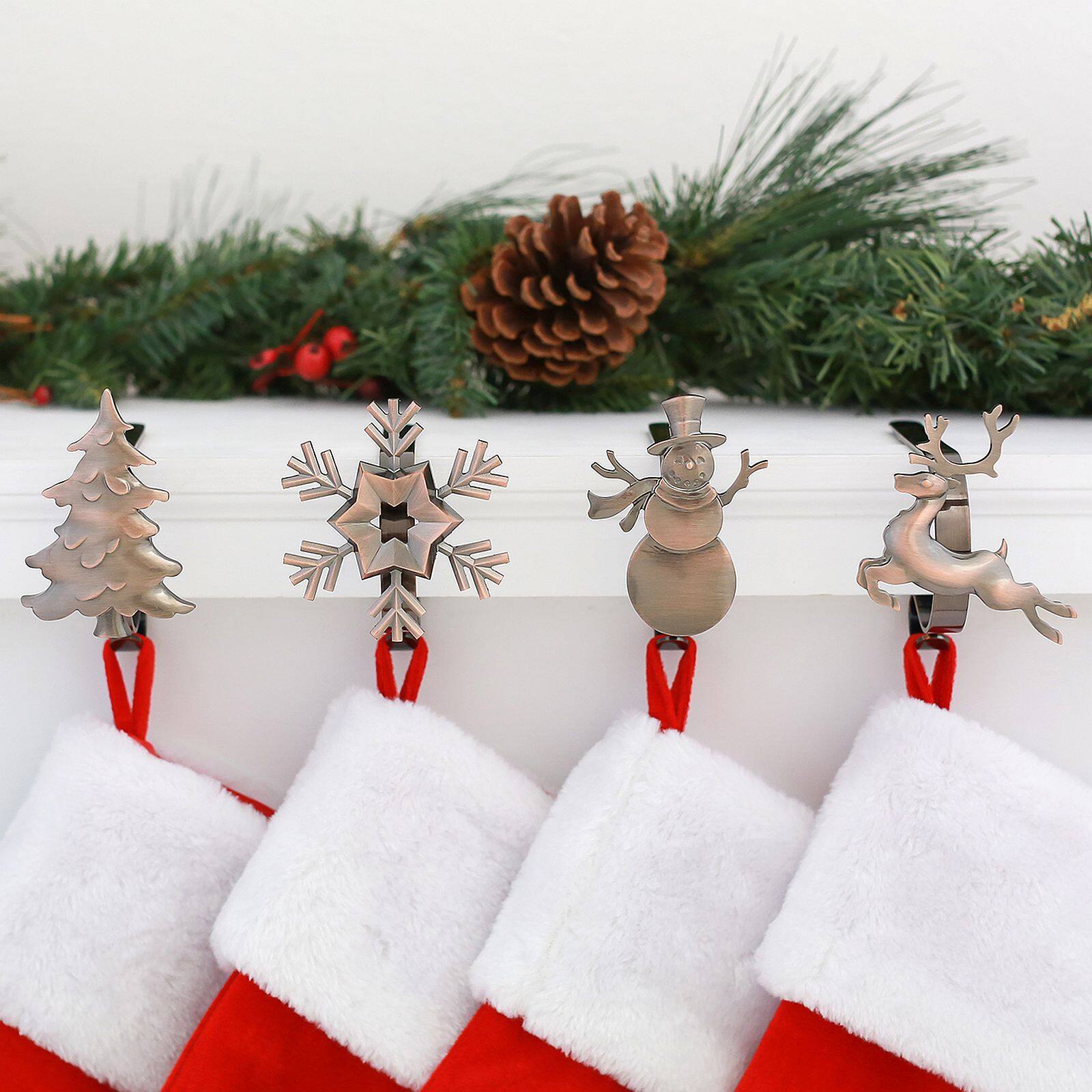 Original MantleClip&#xAE; Oil-Rubbed Bronze Assorted Holiday Icons Stocking Holders, 4ct.
