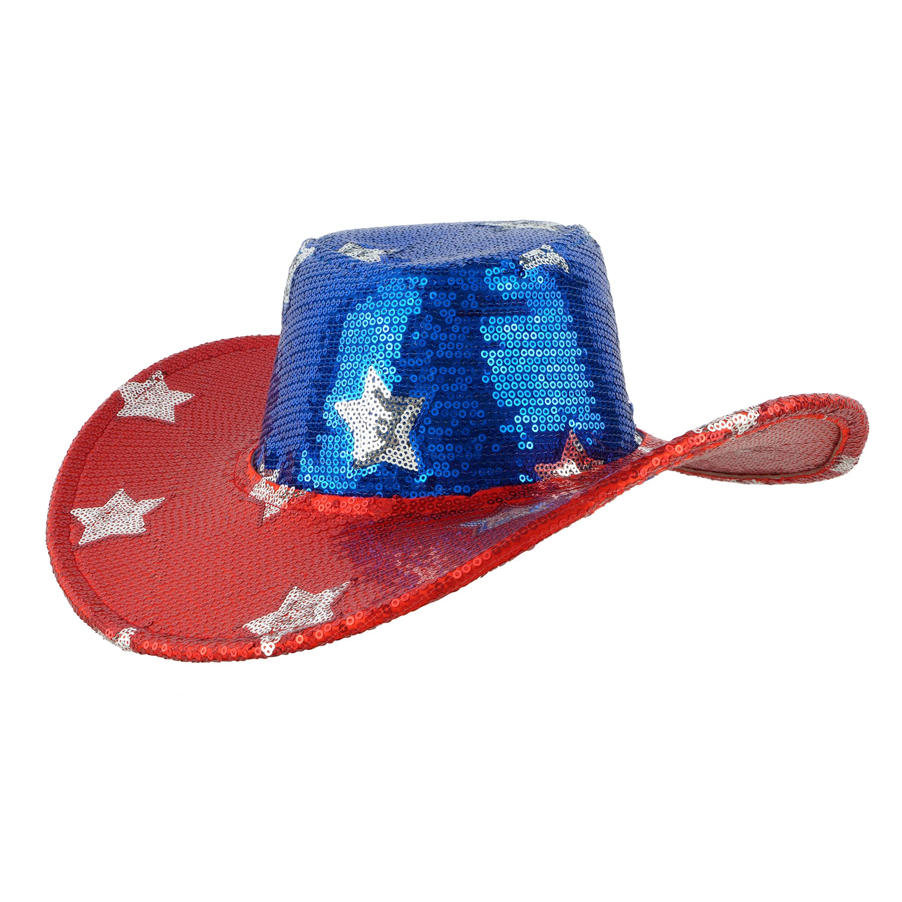 Red, White &#x26; Blue Sequin Cowboy Hat by Celebrate It&#x2122;