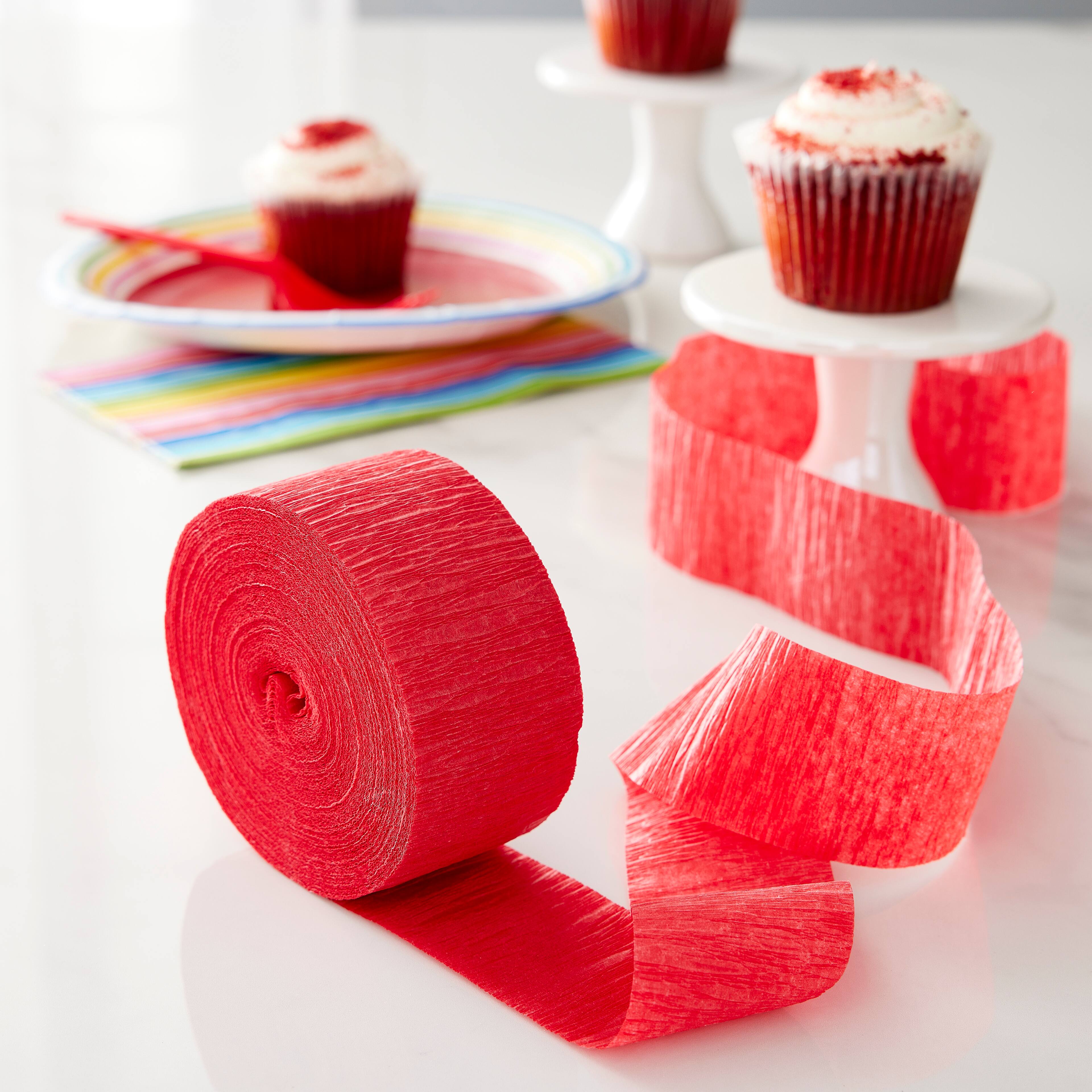 12 Pack: 81ft. Red Crepe Streamer by Celebrate It&#x2122;