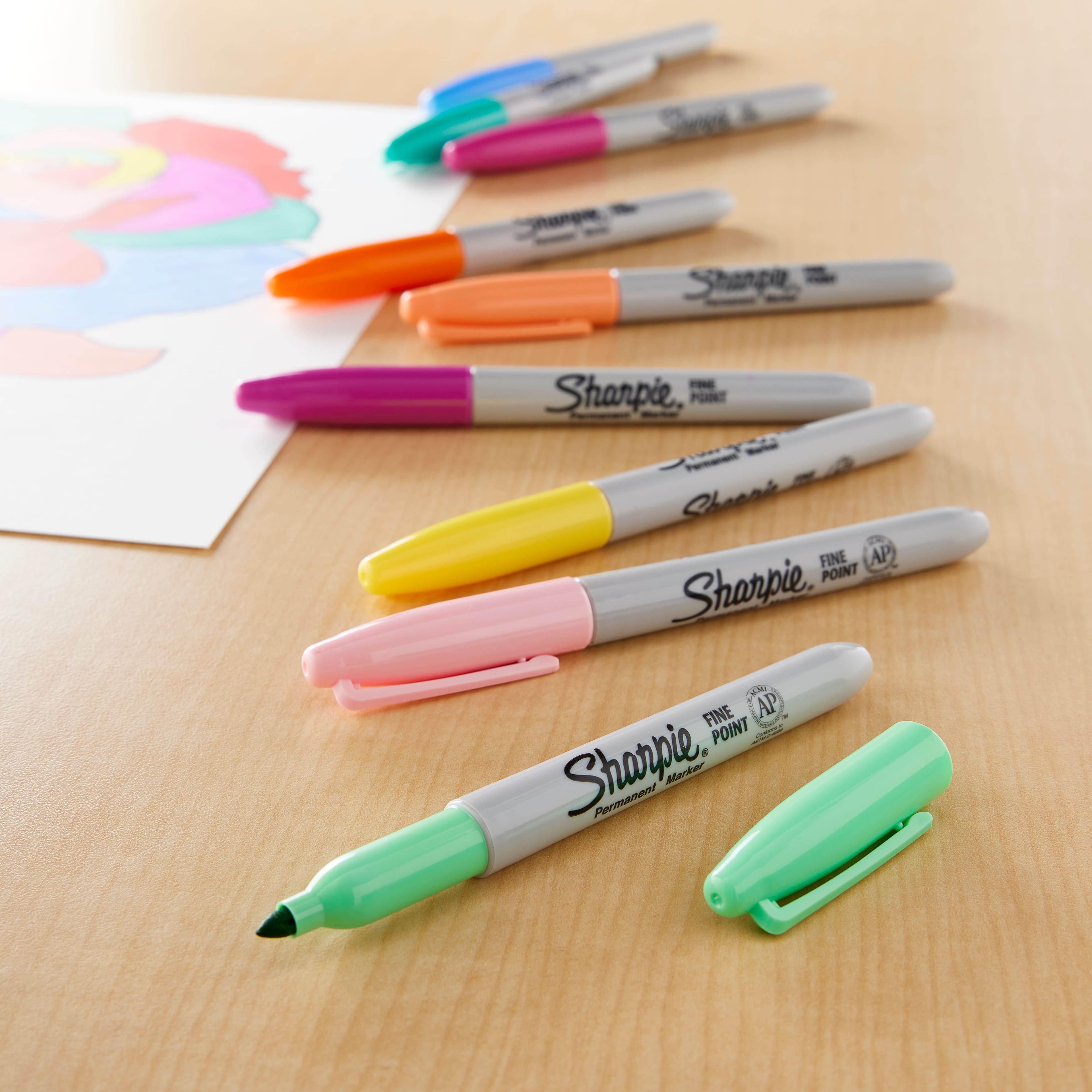 Sharpie Color Burst Permanent Markers, Fine Tip, Assorted, 24/Pack  (1949557), Staples