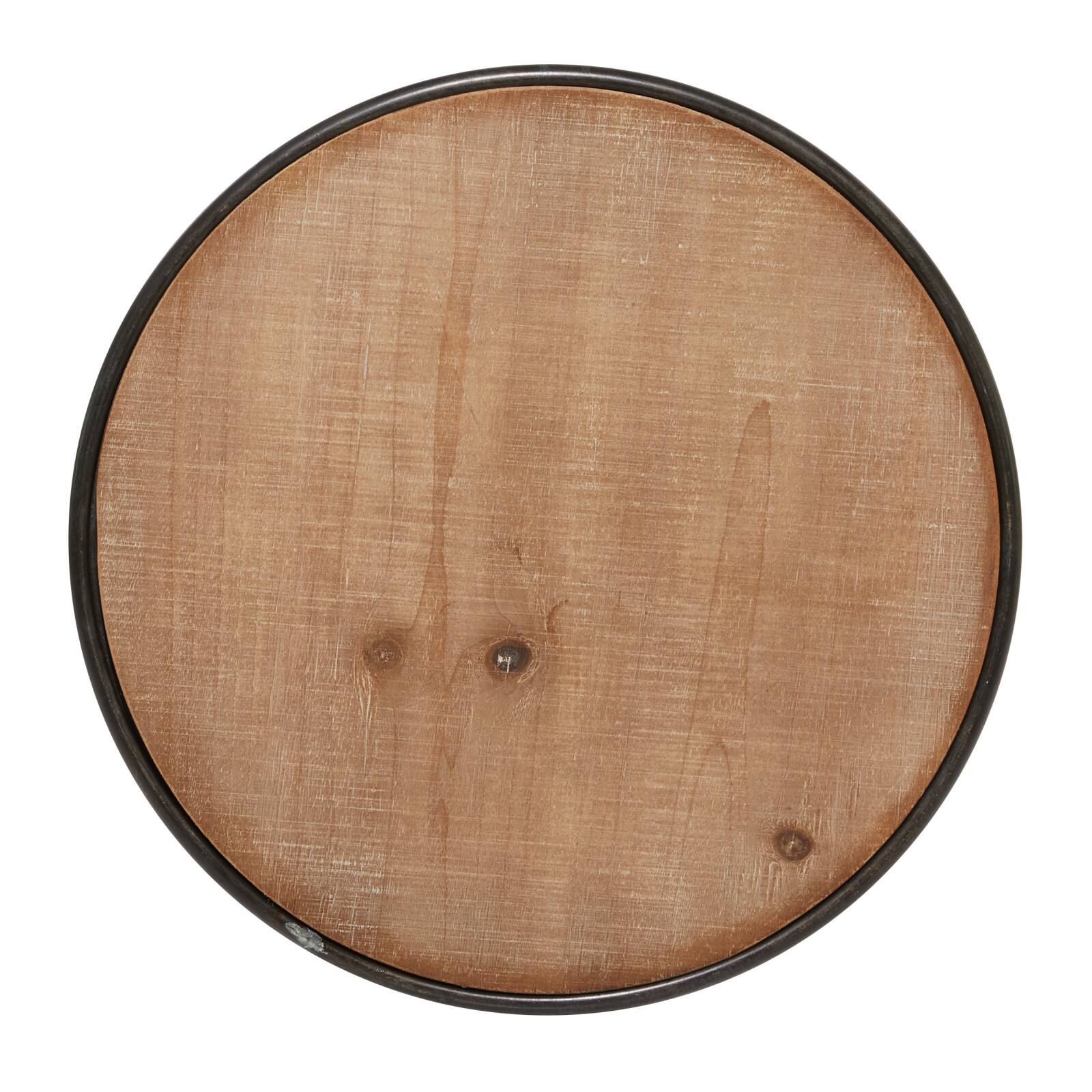 25" Gray Industrial Wood Accent Table