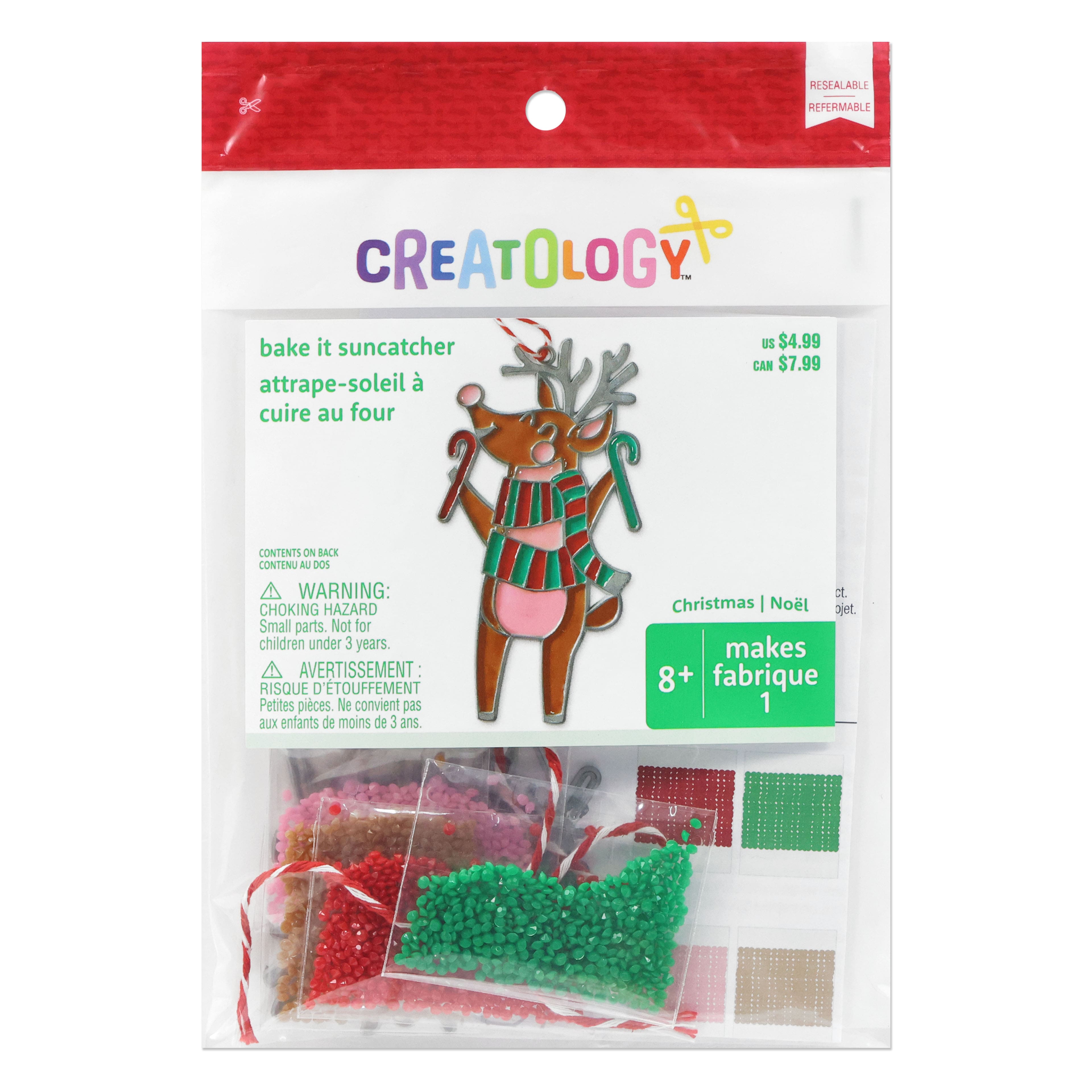 Reindeer Suncatcher Kit Christmas Holiday Party Favor for Kids