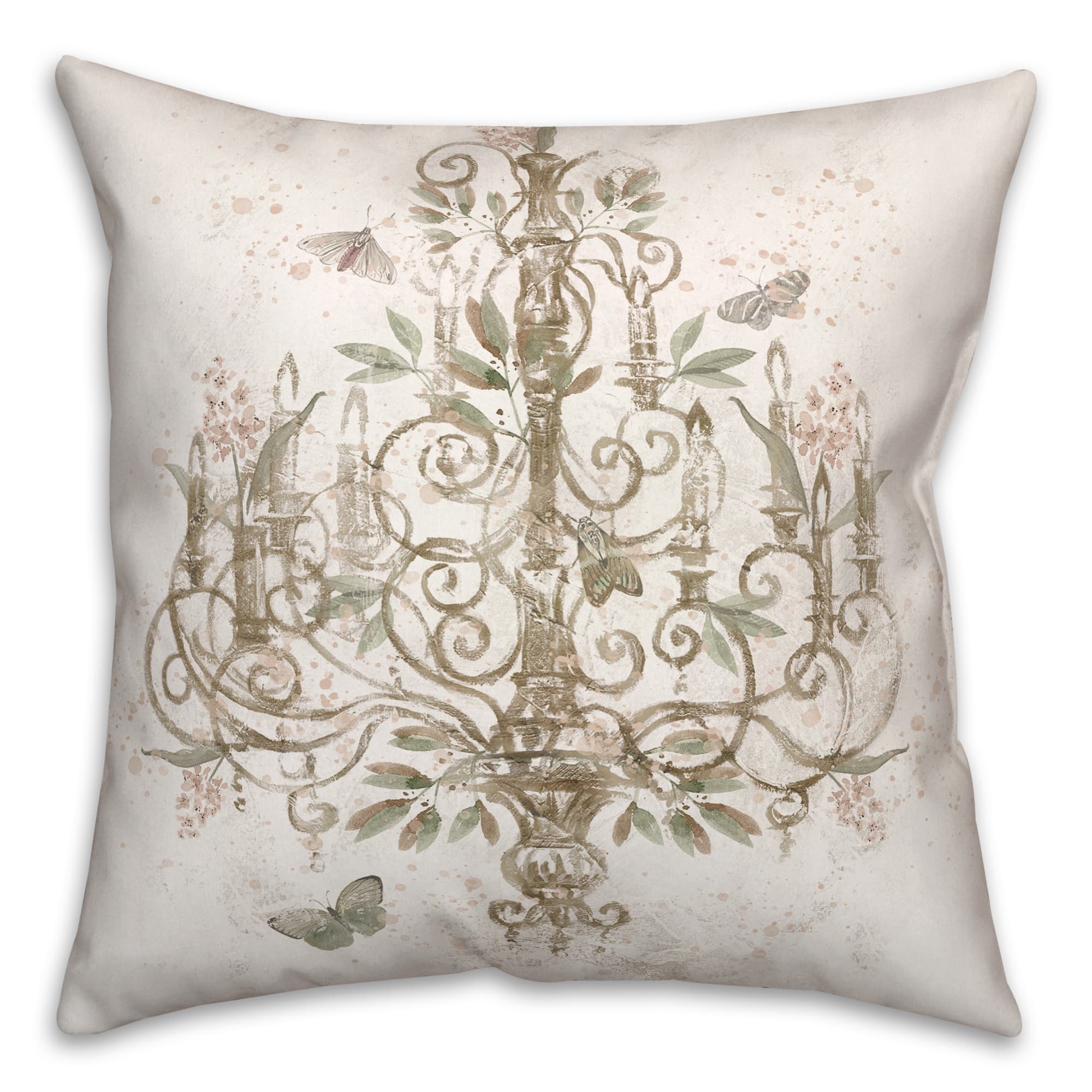 Blush Chandelier 18" x 18" Indoor/Outdoor Pillow