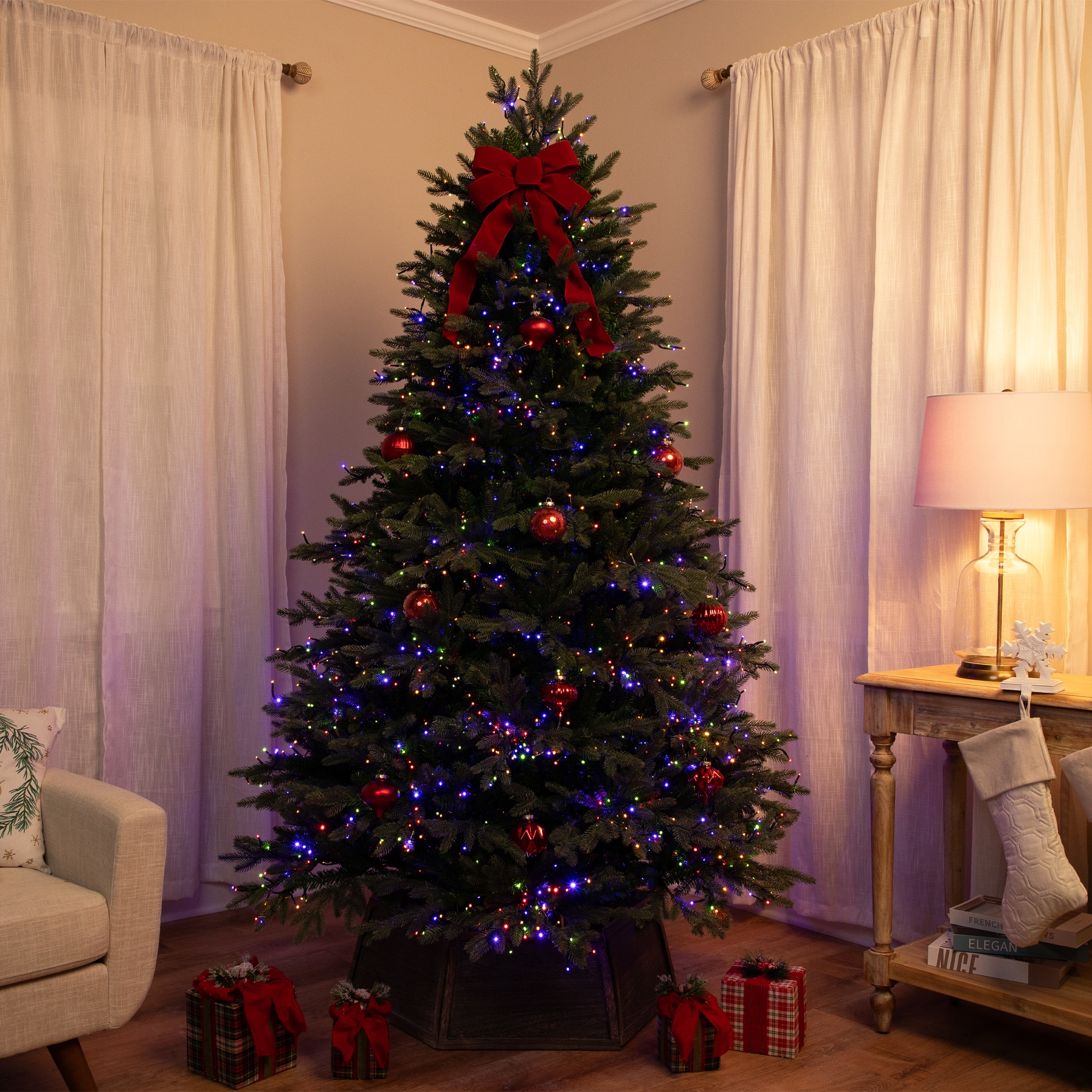 7.5ft. Pre-Lit Real Touch™ Grande Balsam Fir Artificial Christmas Tree, Dual Color LED Lights